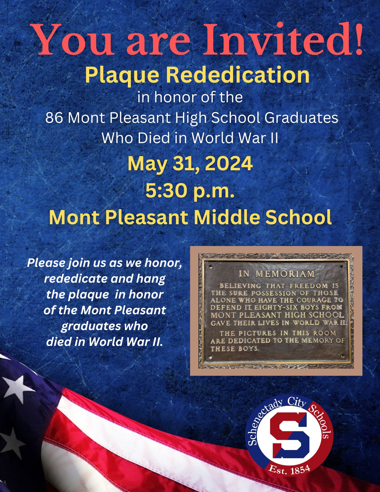 Mont Pleasant Plaque Rededication