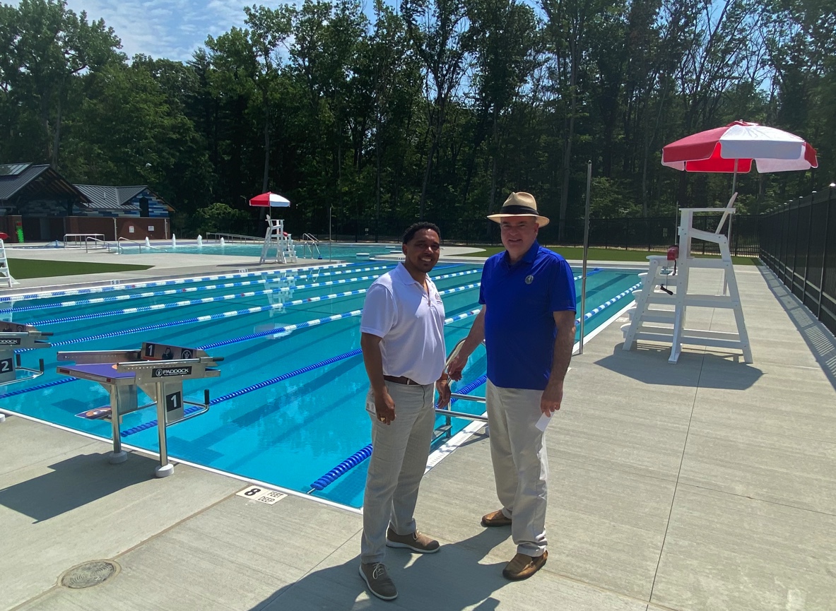 Photo:  Dr. Cotto and Mayor McCarthy at the Centra Park Pool