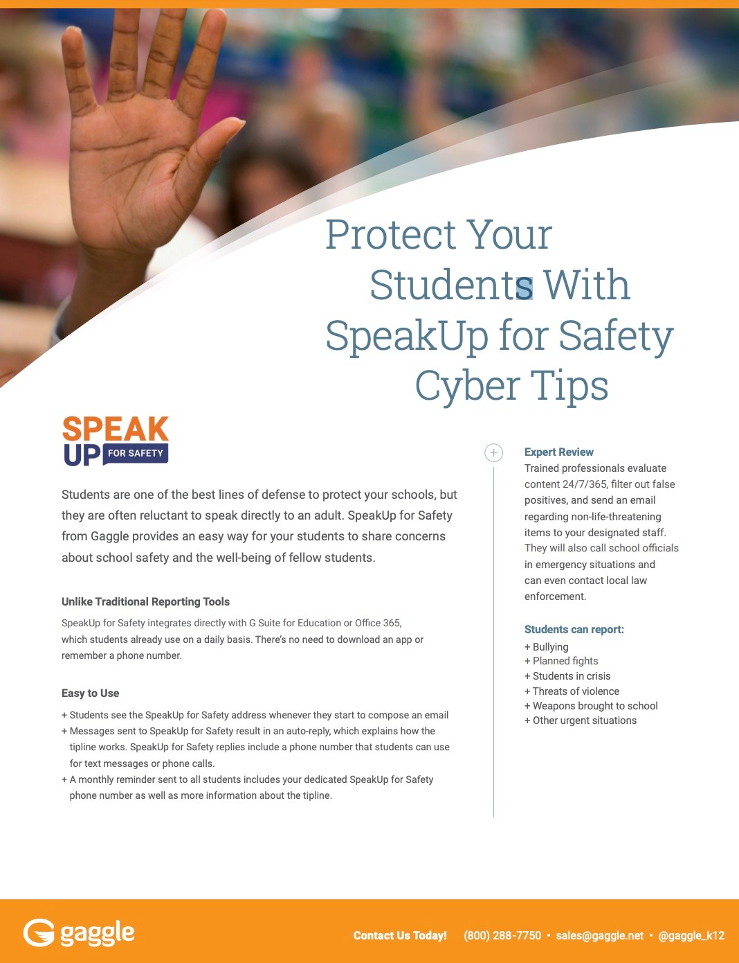 Speak Up for Safety Tipline