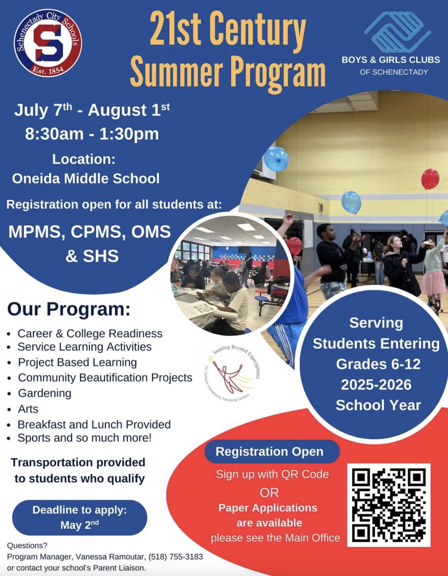 Middle and High School Summer Program Information