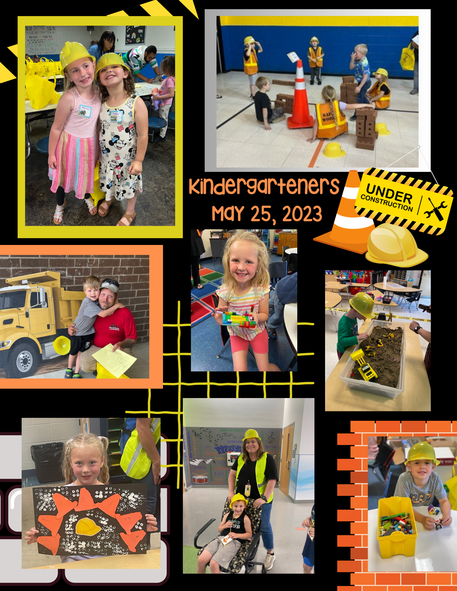 Kindergarteners Under Construction Pic Collage 2023
