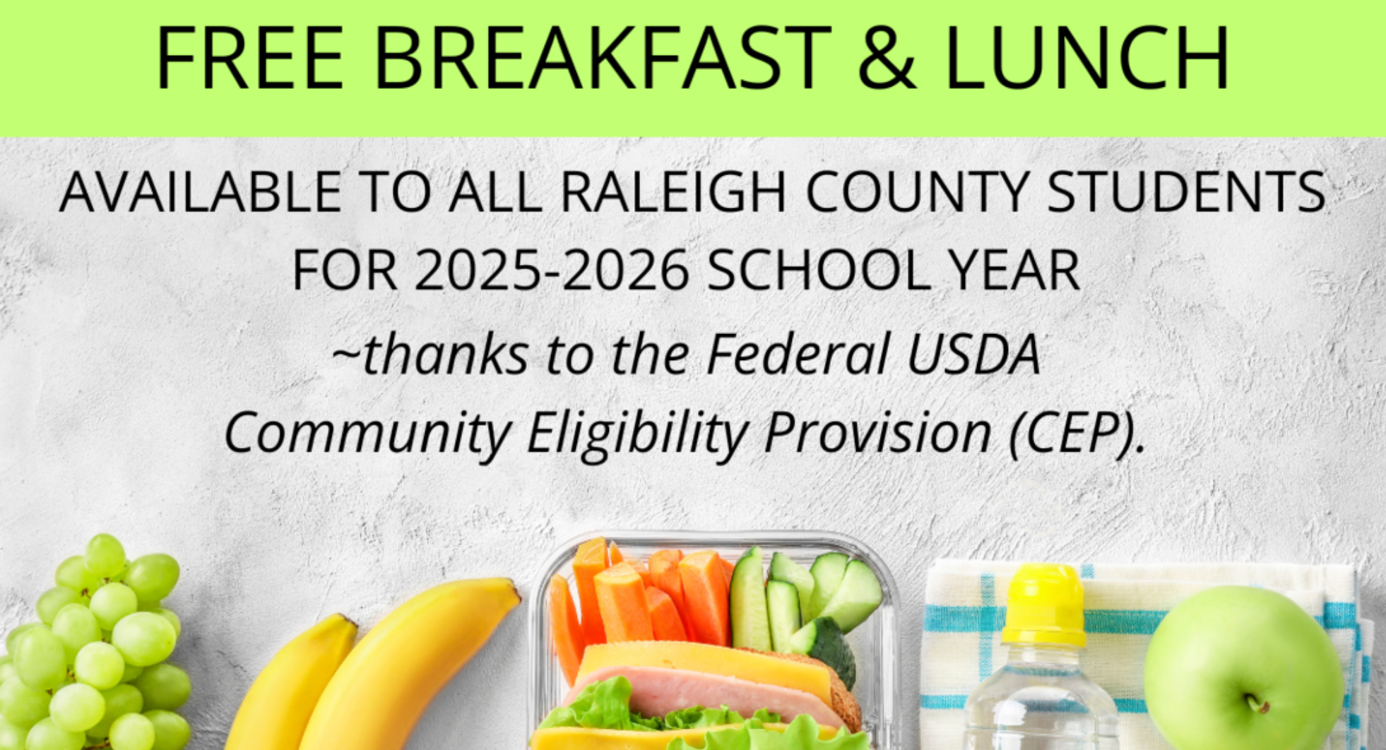 2024-2025 All Students' Meals are free