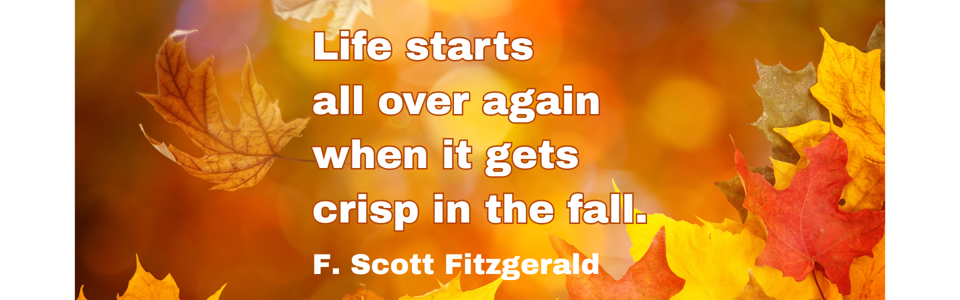 Life starts all over again when it gets crisp in the fall. F. Scott Fitzgerald