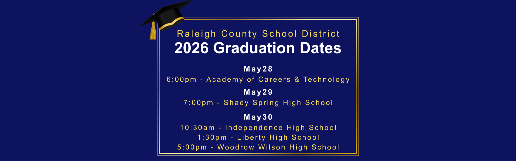 Raleigh County Board of Education Graduation Dates