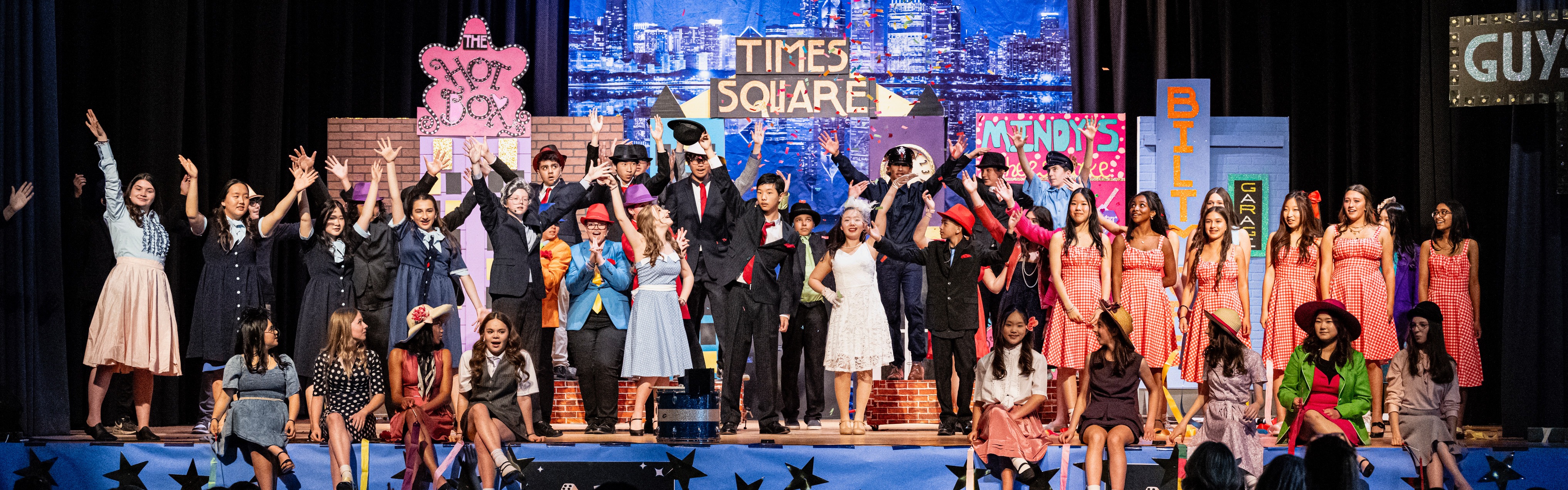 8th Grade students performing Guys & Dolls for the 2025 school play