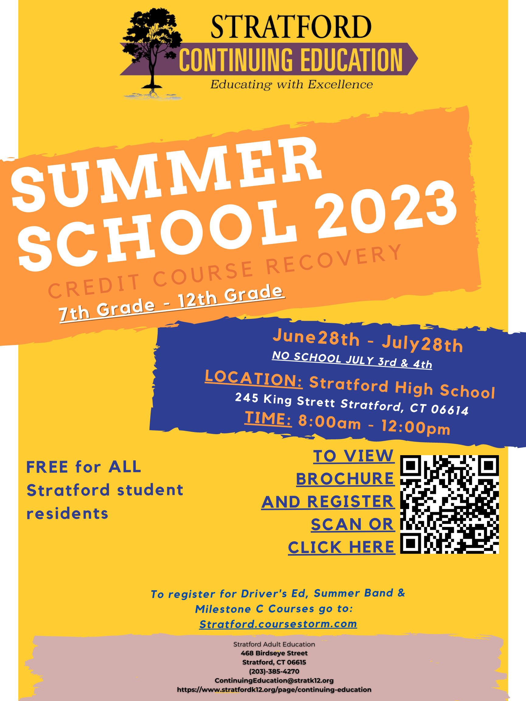 Summer School & Summer Programs Stratford Public Schools