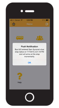 Push notification on a smart phone