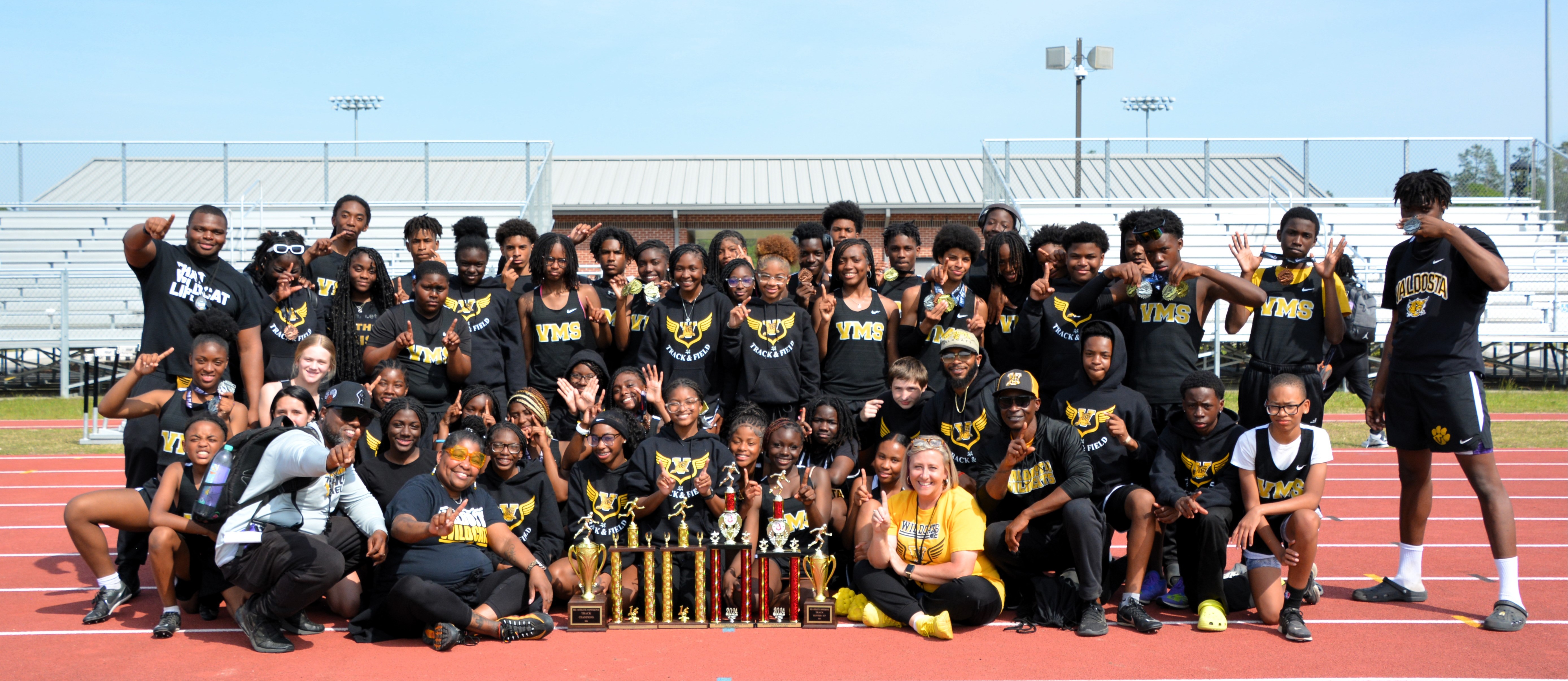Group photo of VMS track team