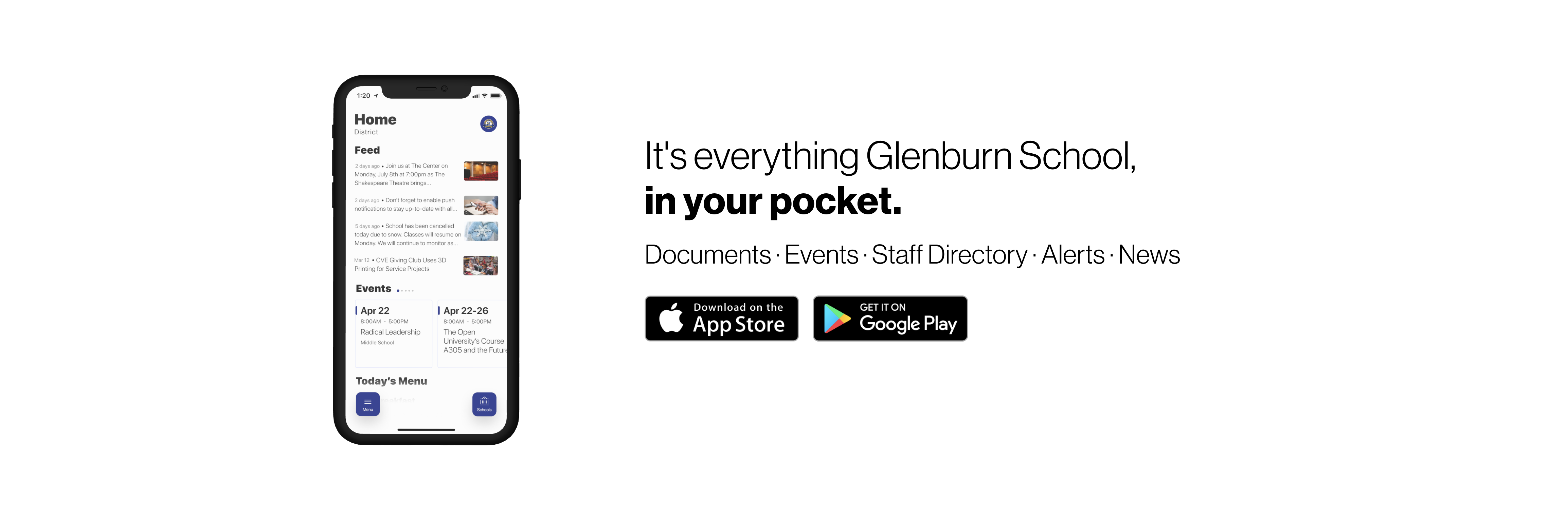 Say hello to Parent-Teacher chat in the new Rooms app. Download the Glenburn School app in the Google Play or Apple App store.