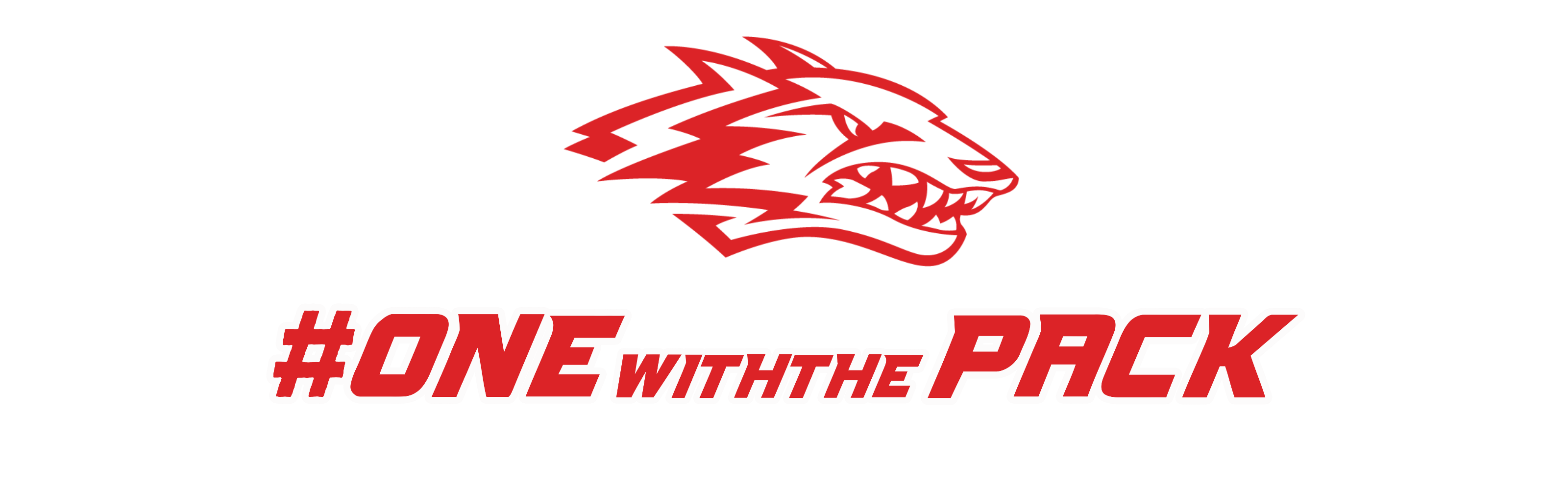 wolf logo with words One with the Pack