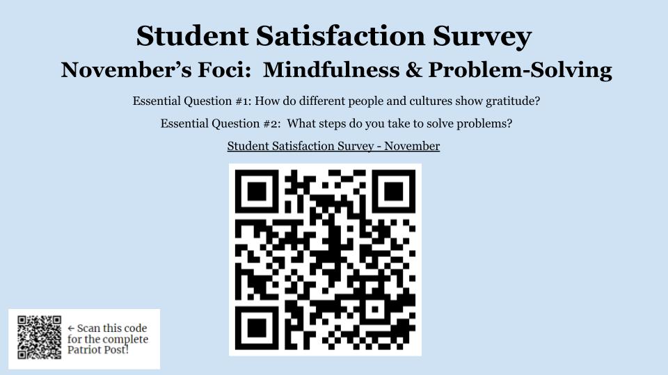 November Student Satisfaction Survey