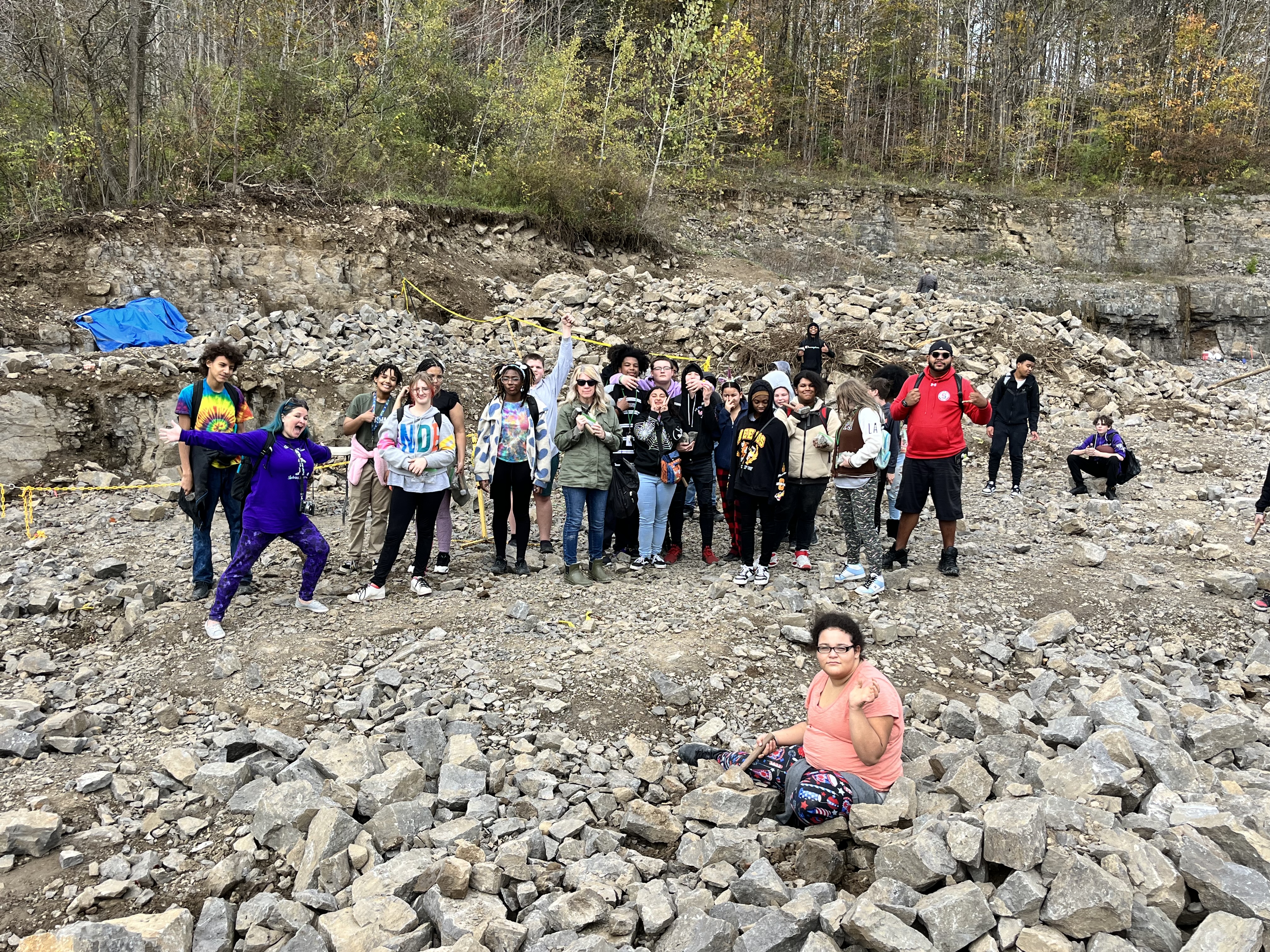 Group photo in the quarry