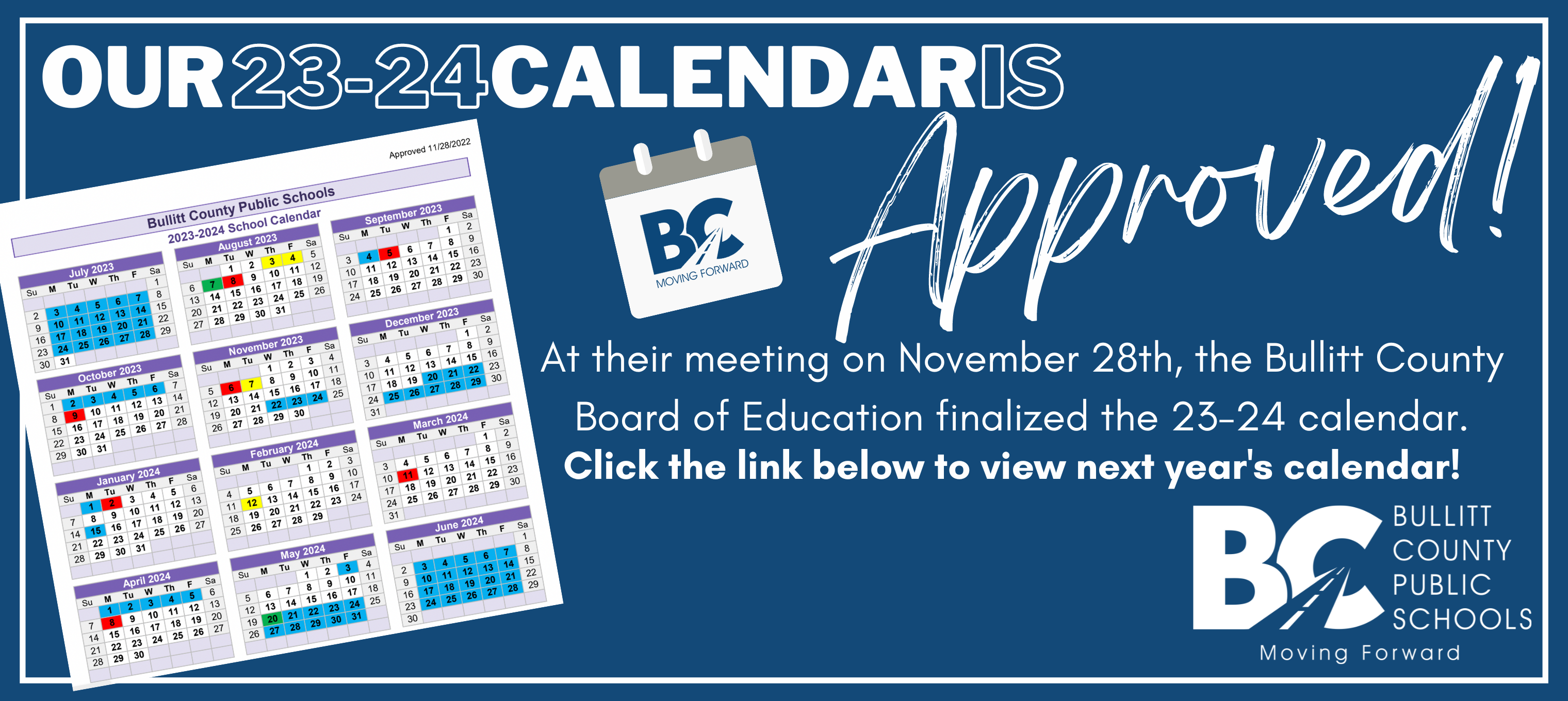 23-24 Calendar is Approved!