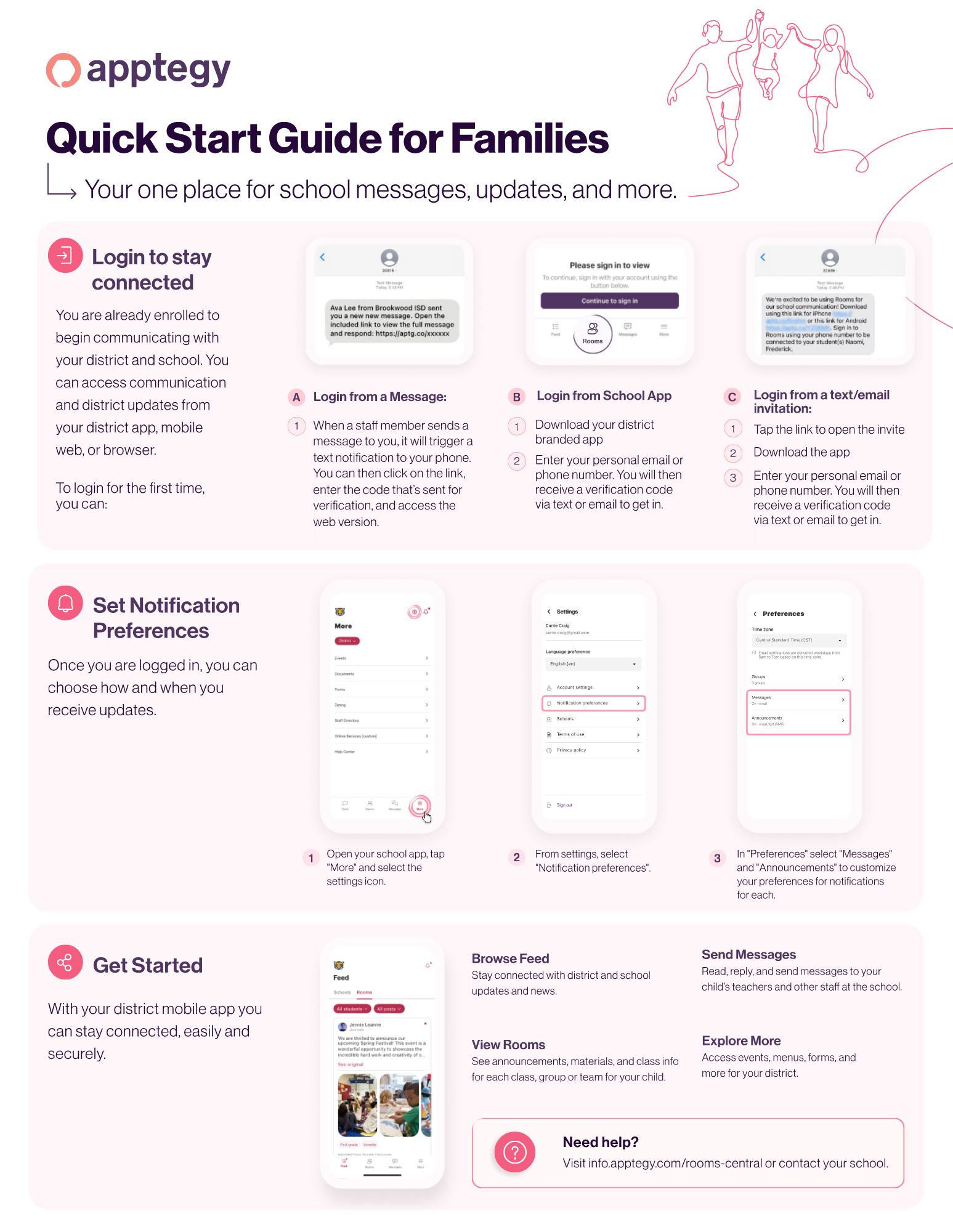 Quick Start Guide for Families for Rooms