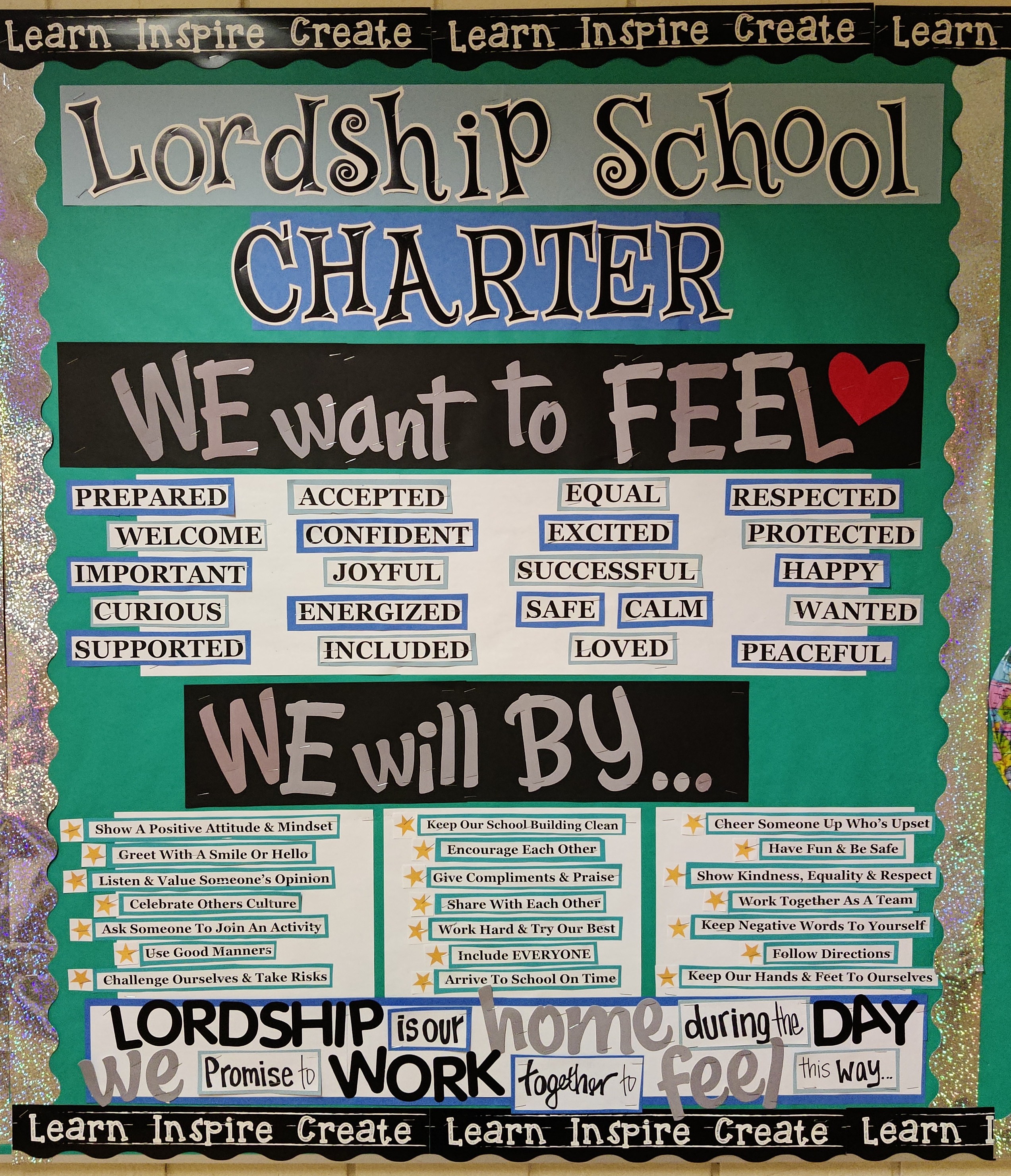 Lordship School Charter bulletin board