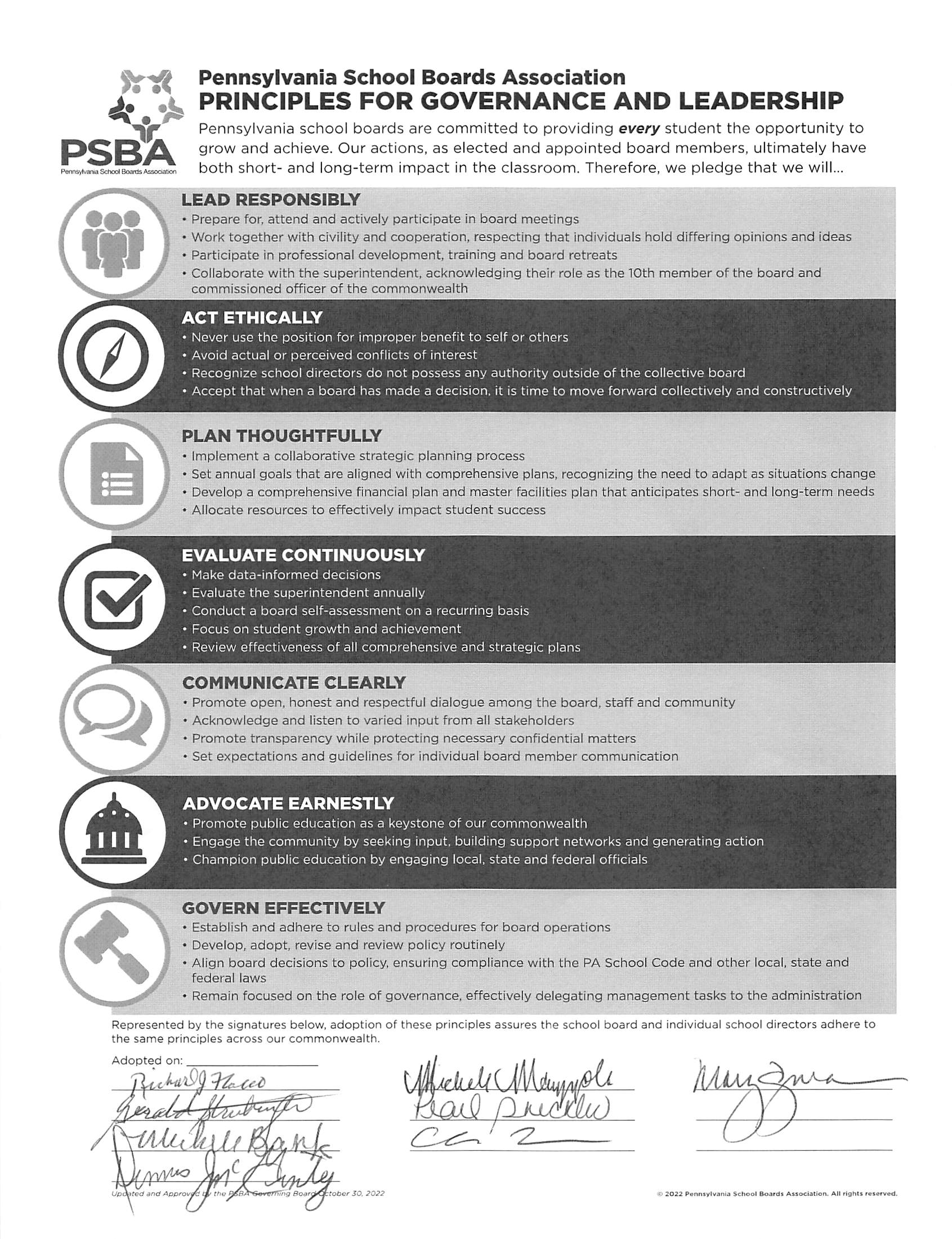 Principles for Governance and Leadership