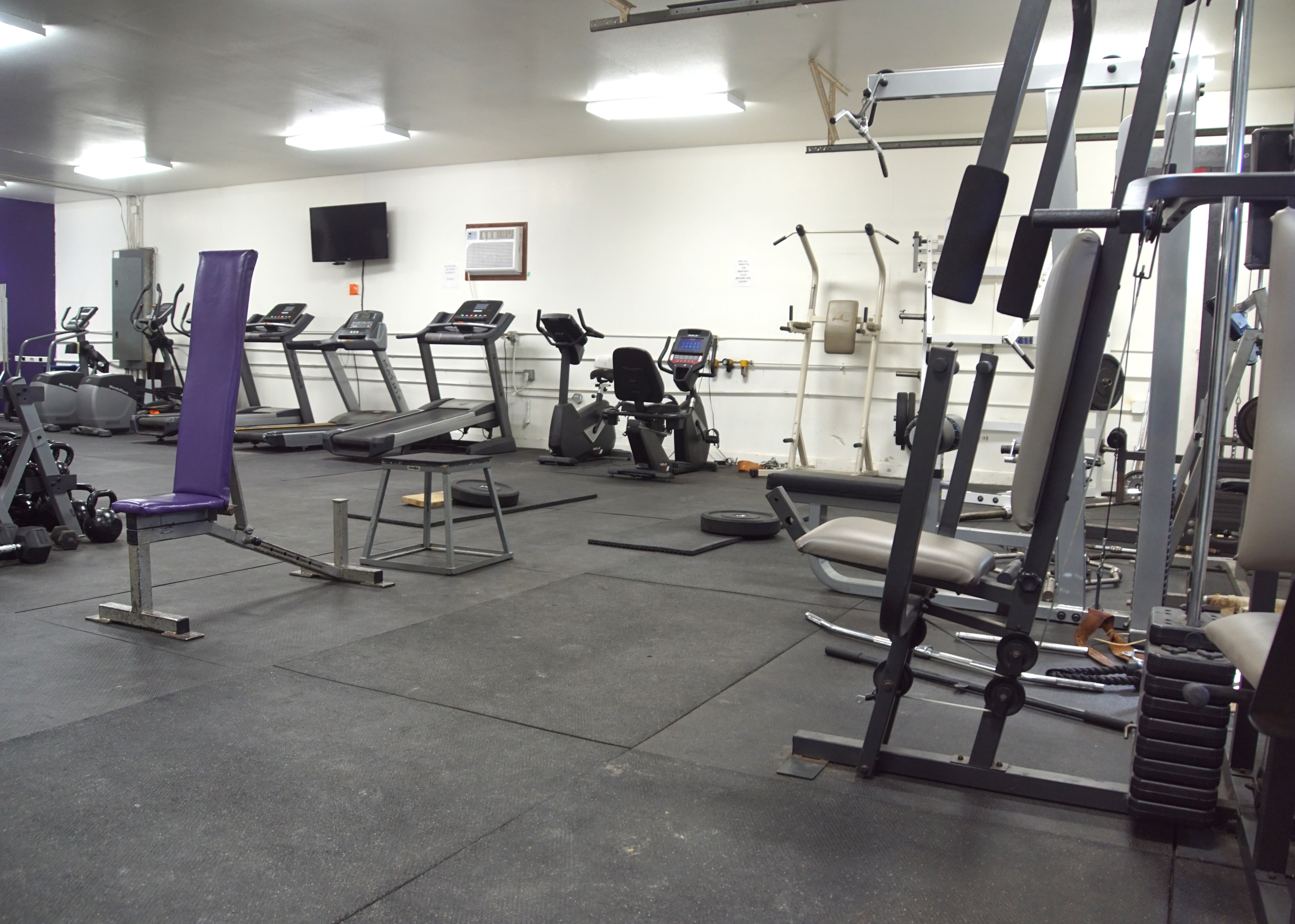 Fitness center equipment at R-A