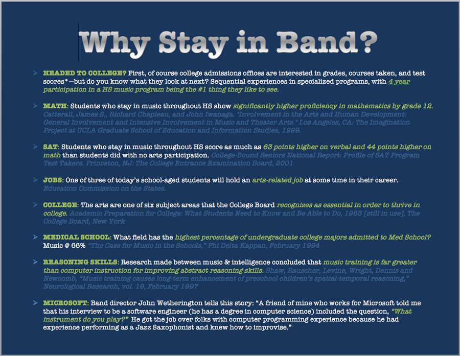 Why stay in band?