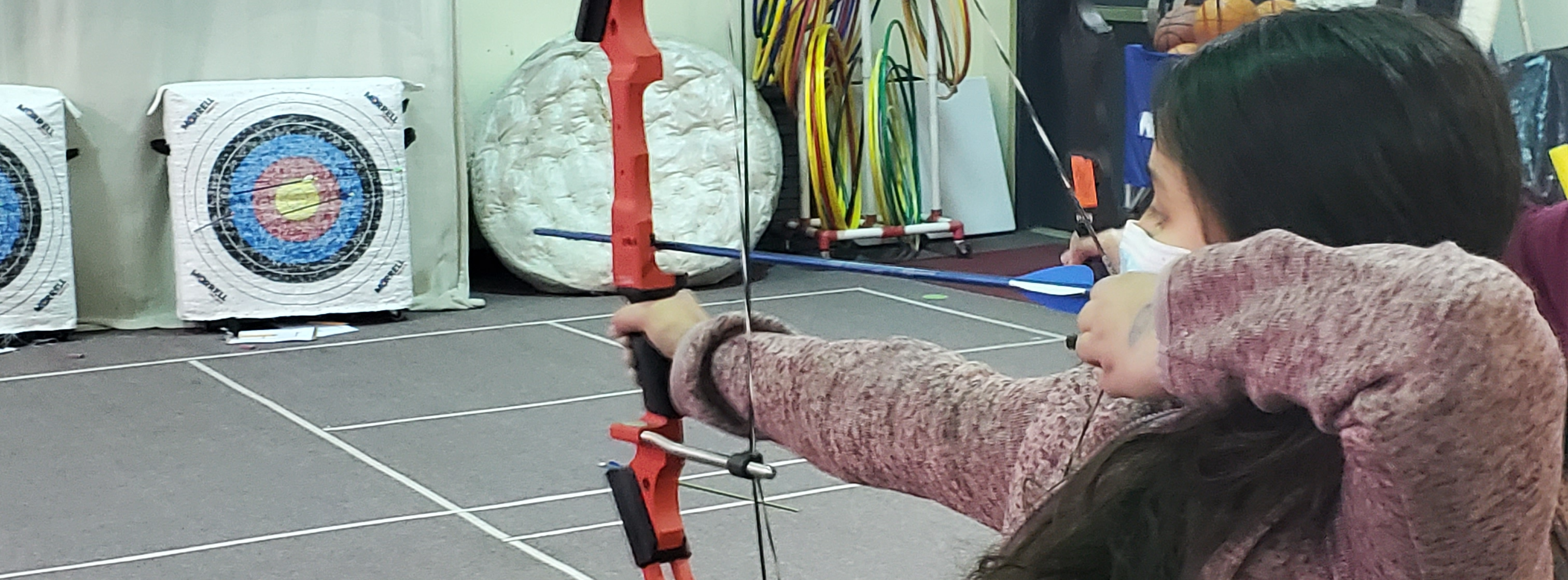 4th and 5th Grade practicing Archery 
