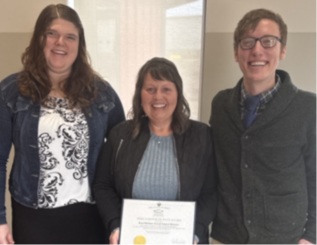 Daniel Reiman (Right), Ruby Shoup (Center), Heather Lehman (Left) receiving the Fiscal Year 2023 Auditor of State Award