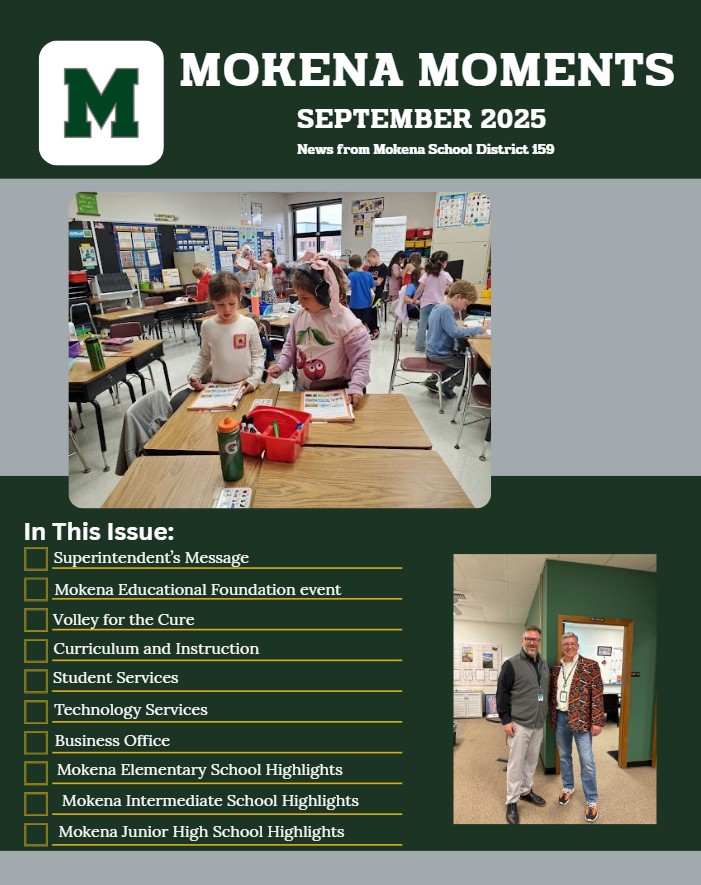 mokena moments newsletter cover page