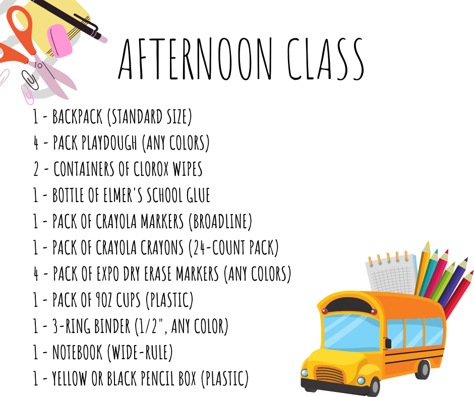 Tea Sprouts Preschool School Supplies Tea Area School District