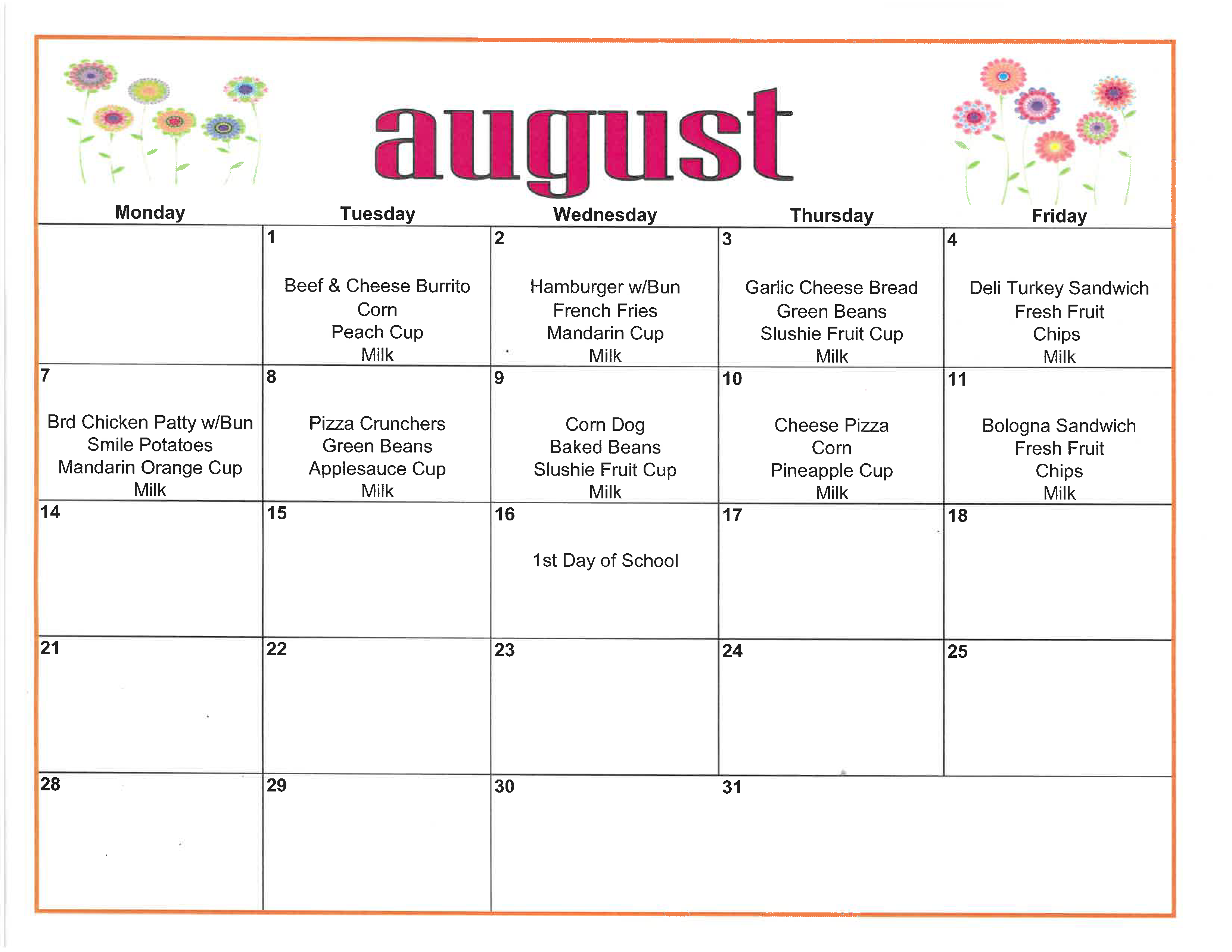 TASK Calendar and Activities Tea Area School District