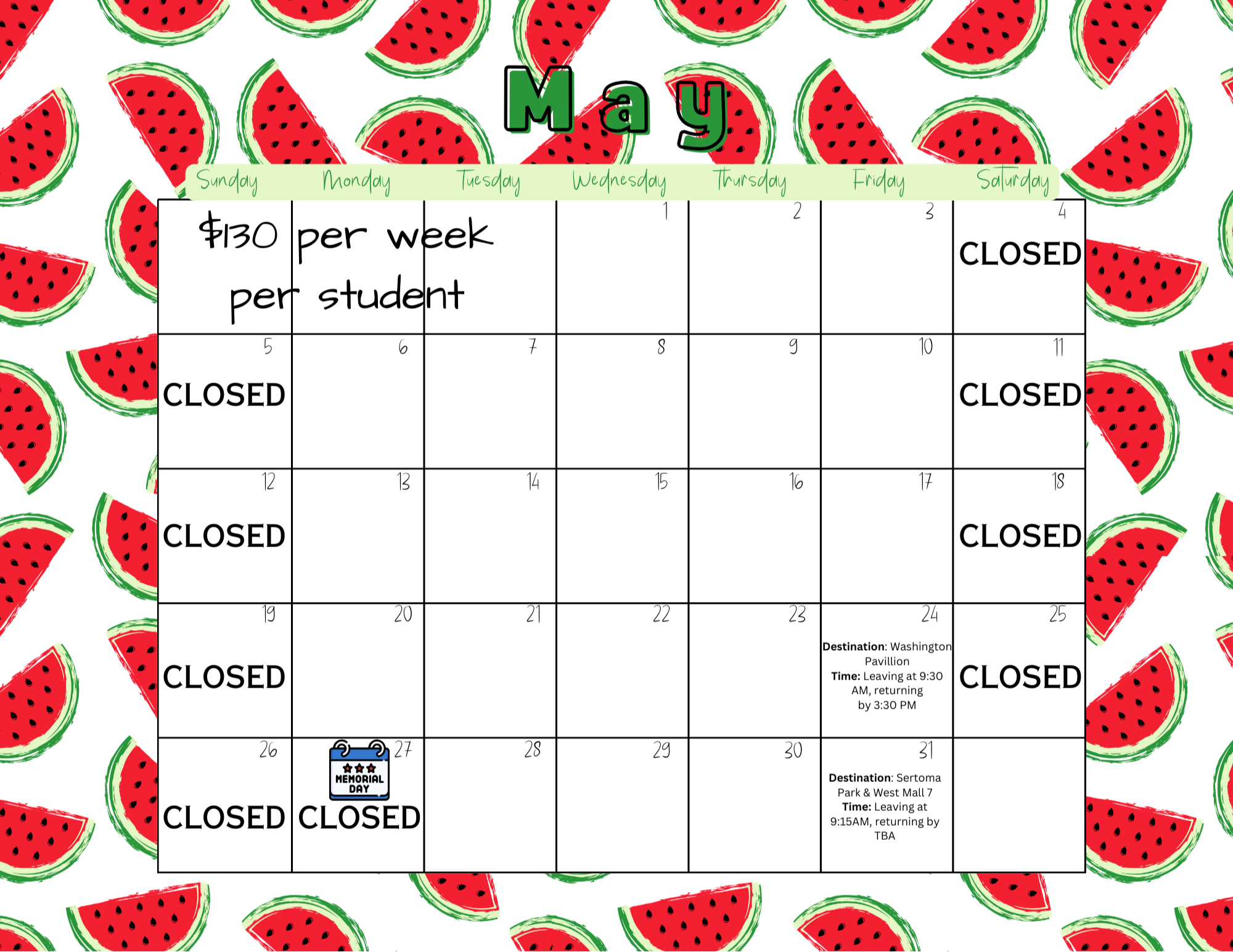 TASK Calendar and Activities Tea Area School District