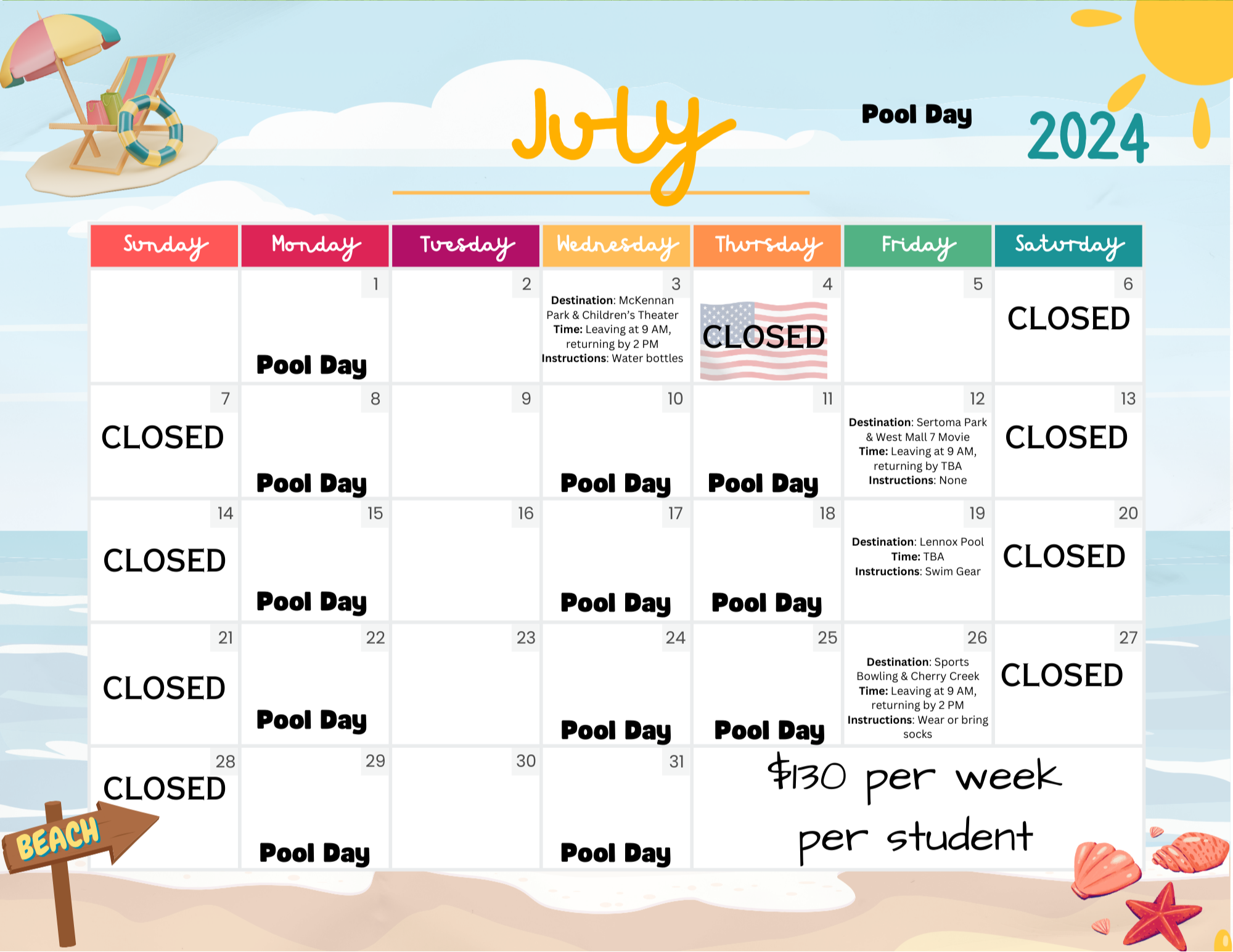 TASK Calendar and Activities Tea Area School District