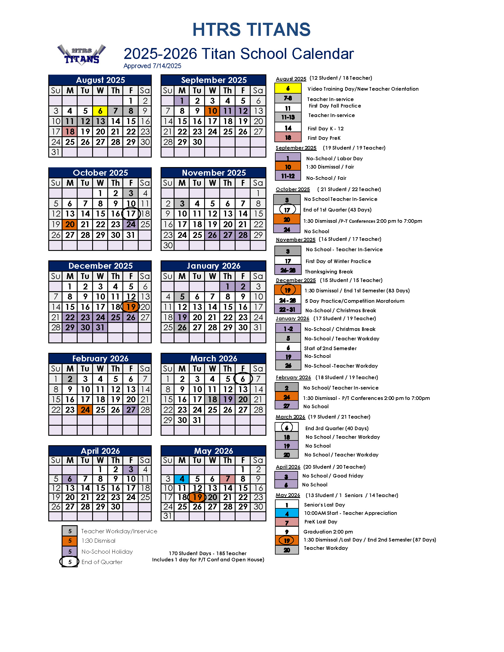 2025-26 Calendar