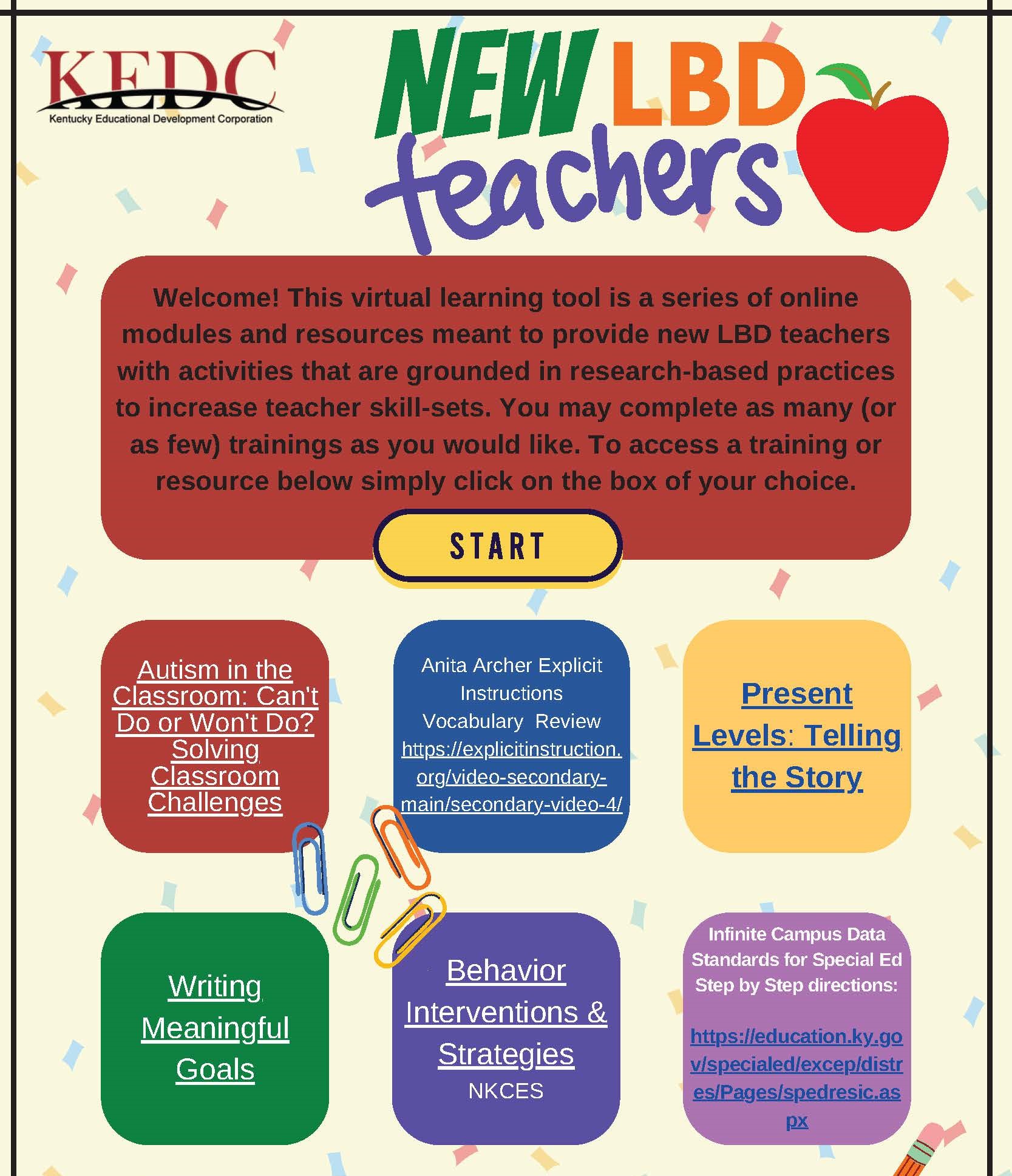 New LBD Teacher Toolkit