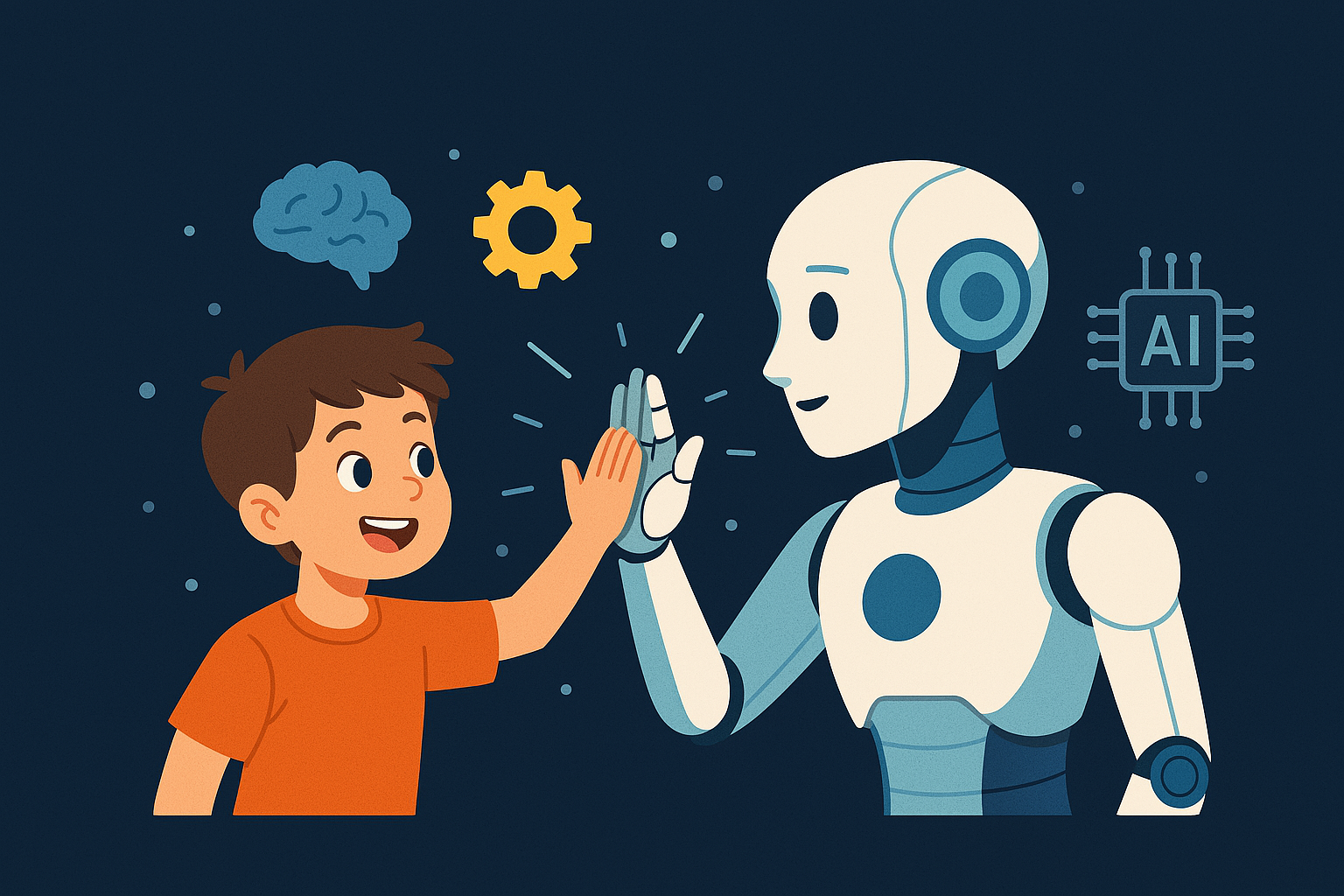 AI Robot and Kid