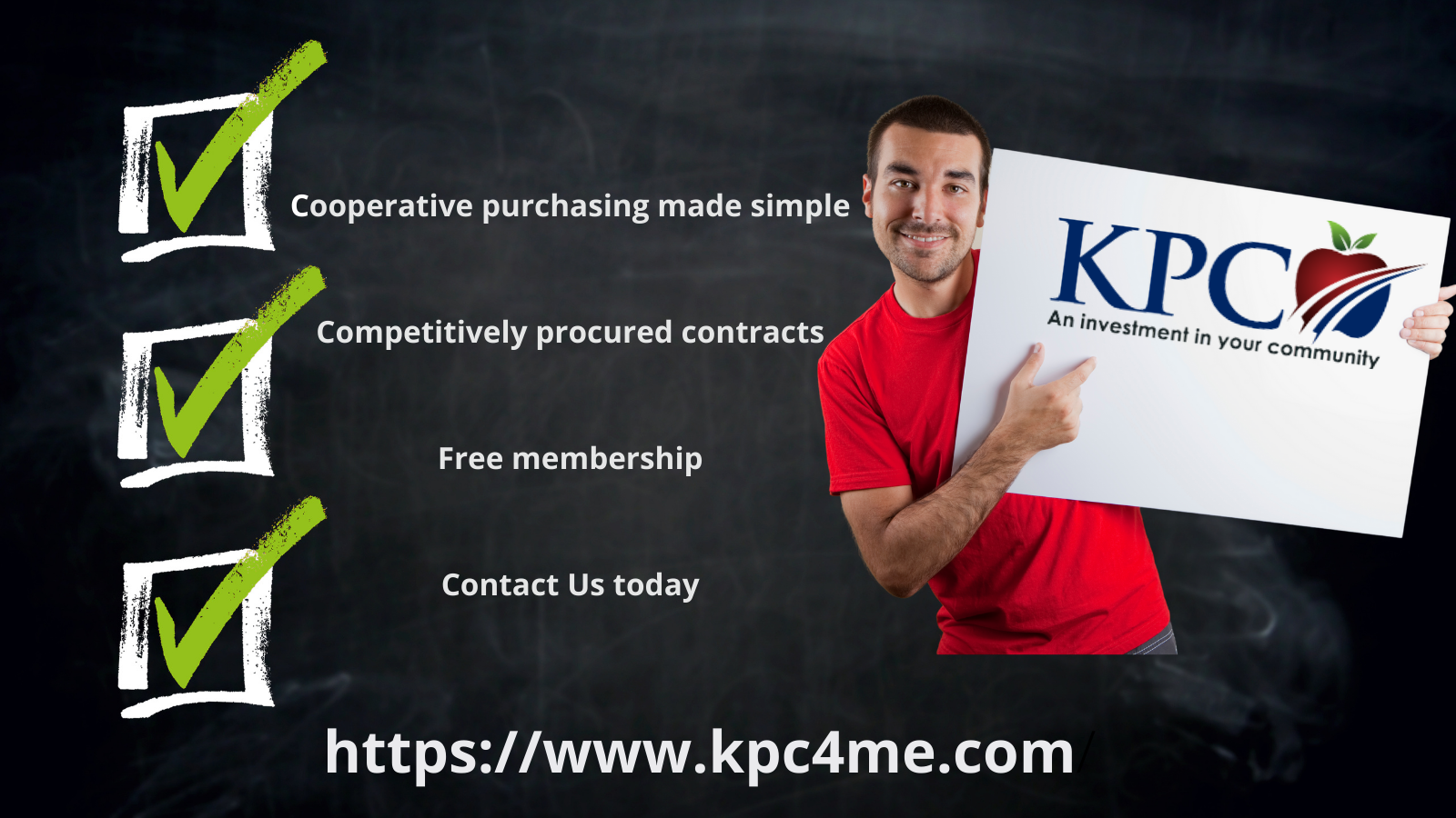 Man holding KPC logo