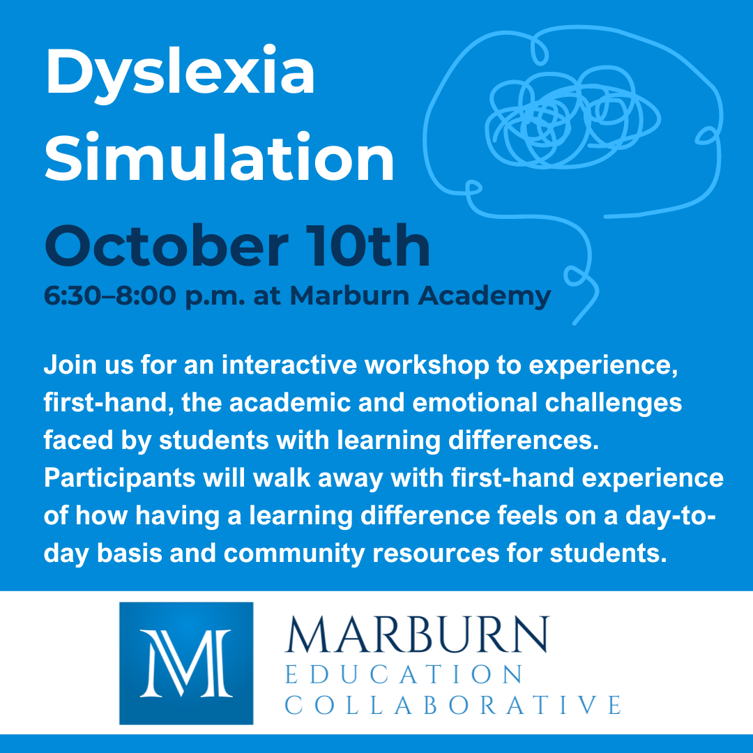 Dyslexia Simulation - October 10 at 6:30 p.m.