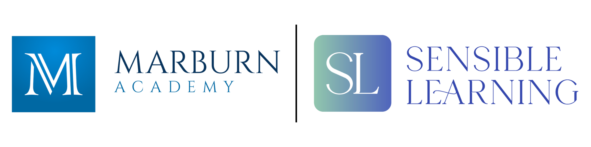 Logo lock up for Marburn Academy and Sensible Learning