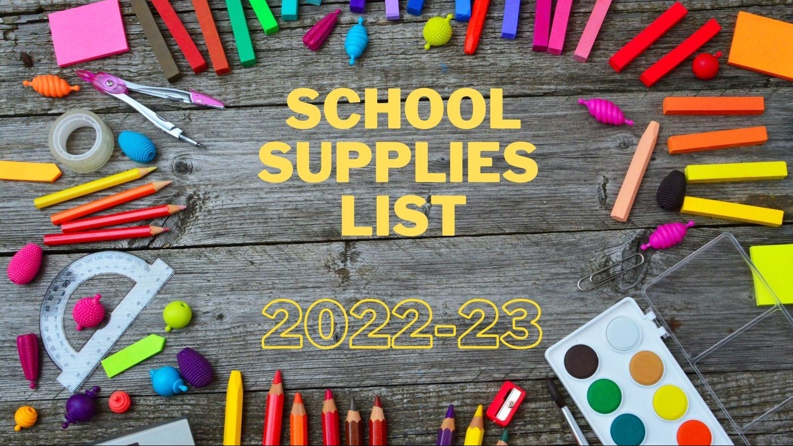 22-23 school supply list
