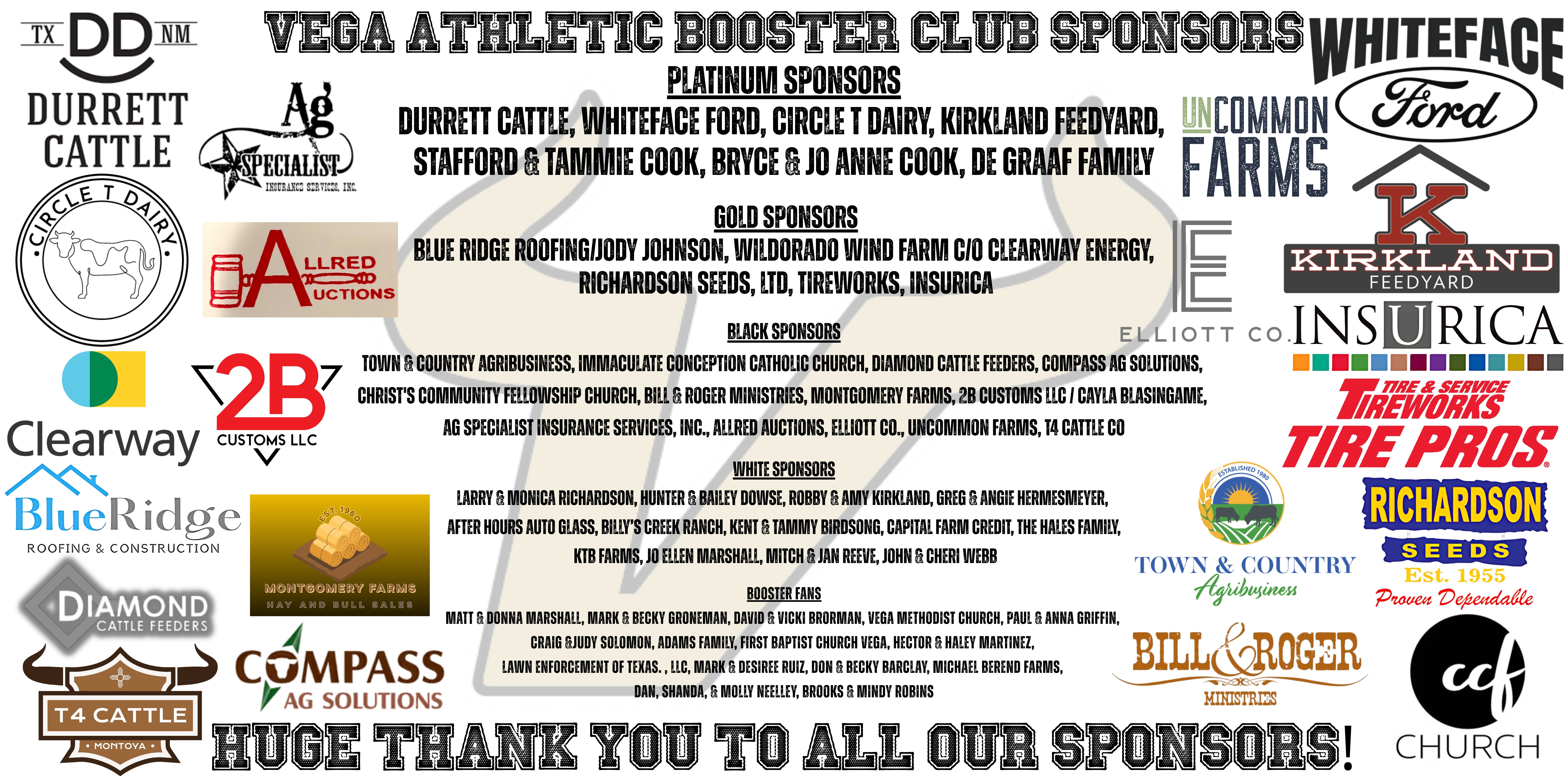Booster Club Sponsors