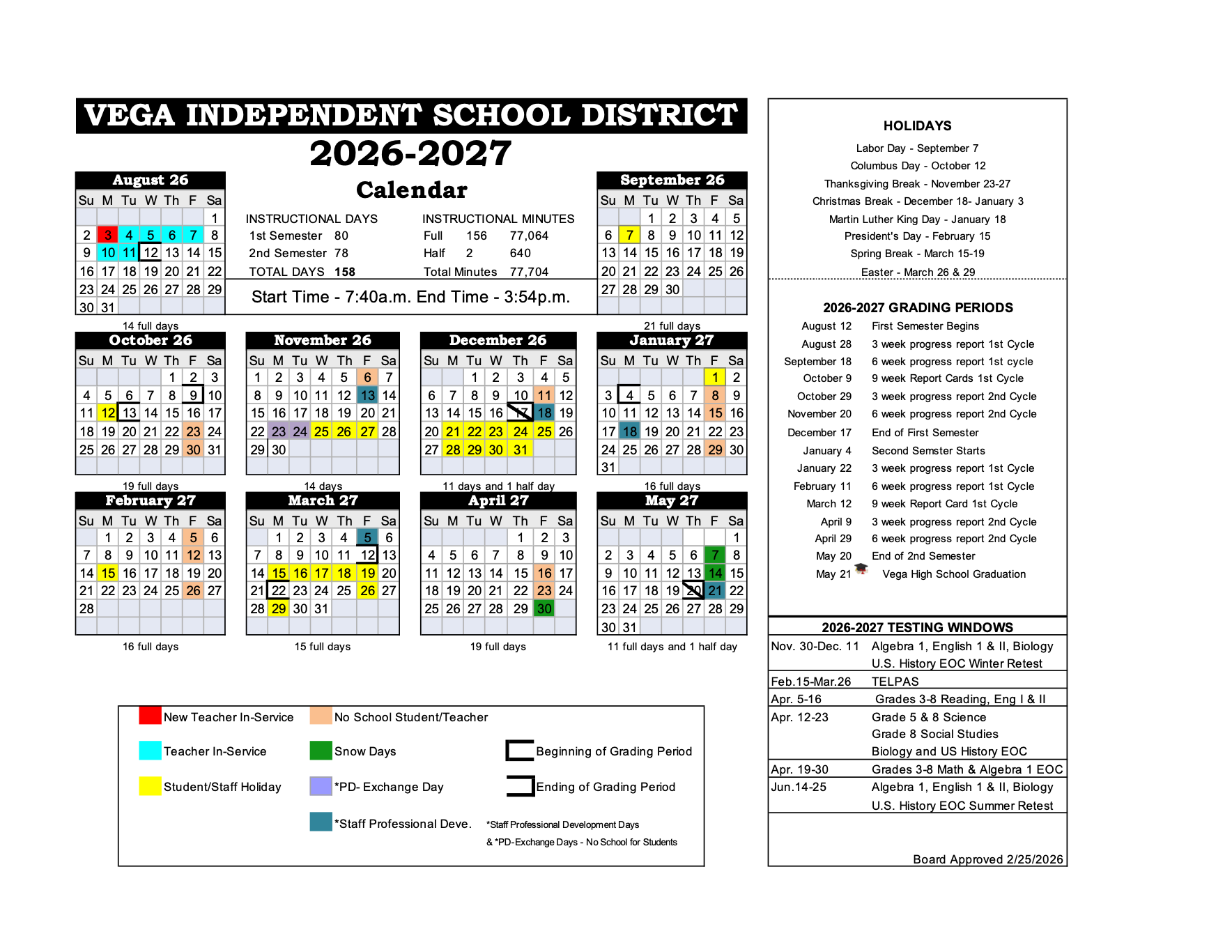 2026-27 District Calendar