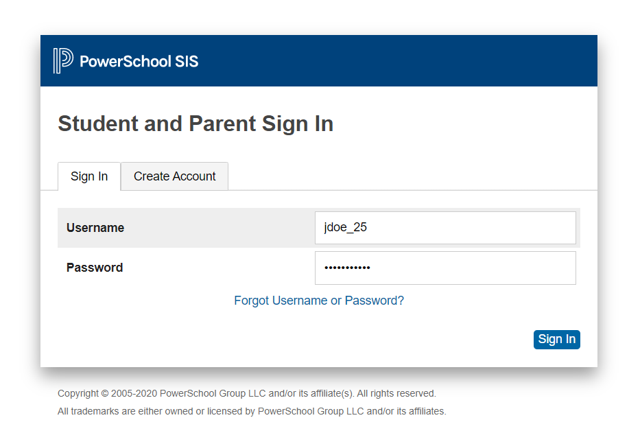 Log into PowerSchool