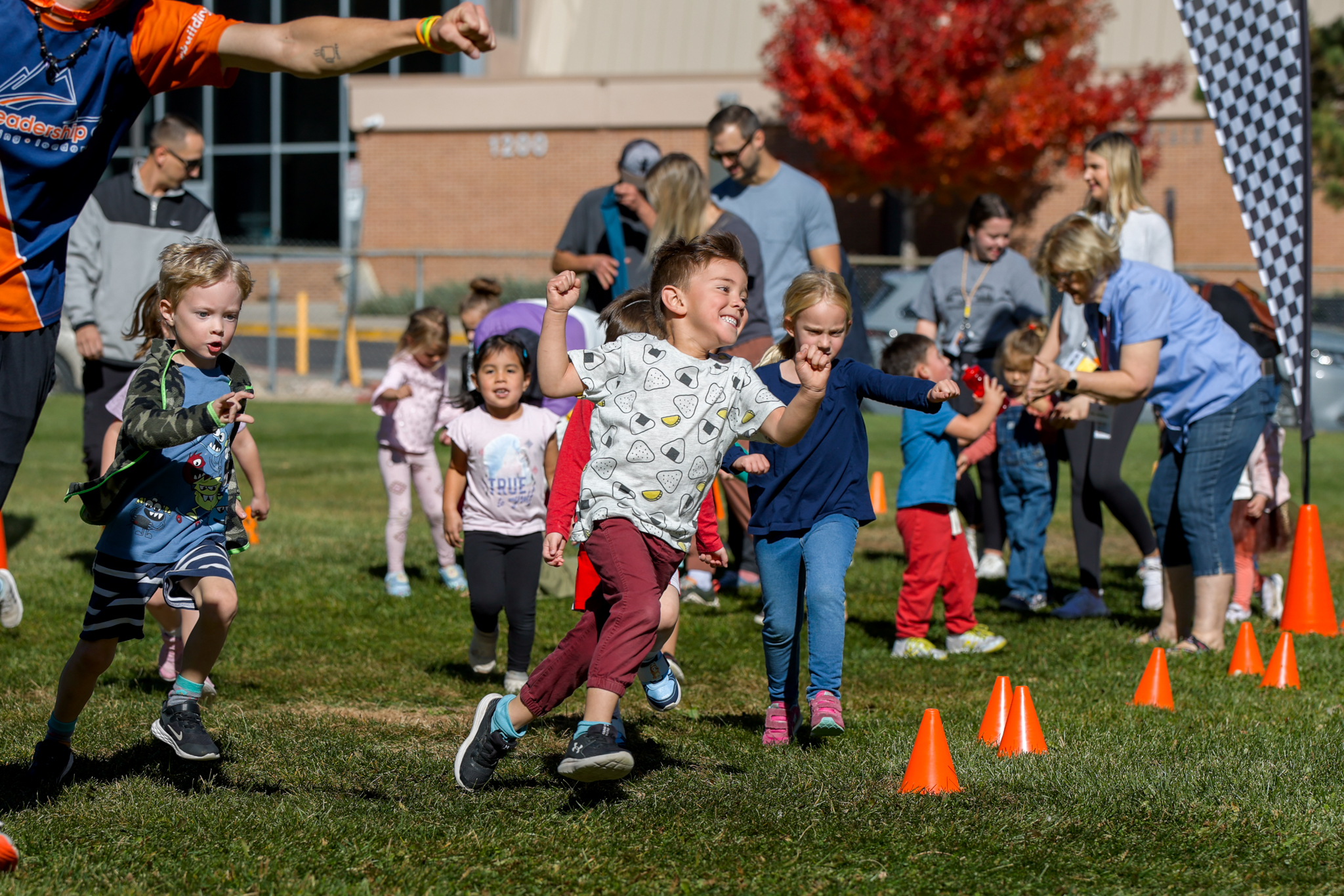 preschool student running