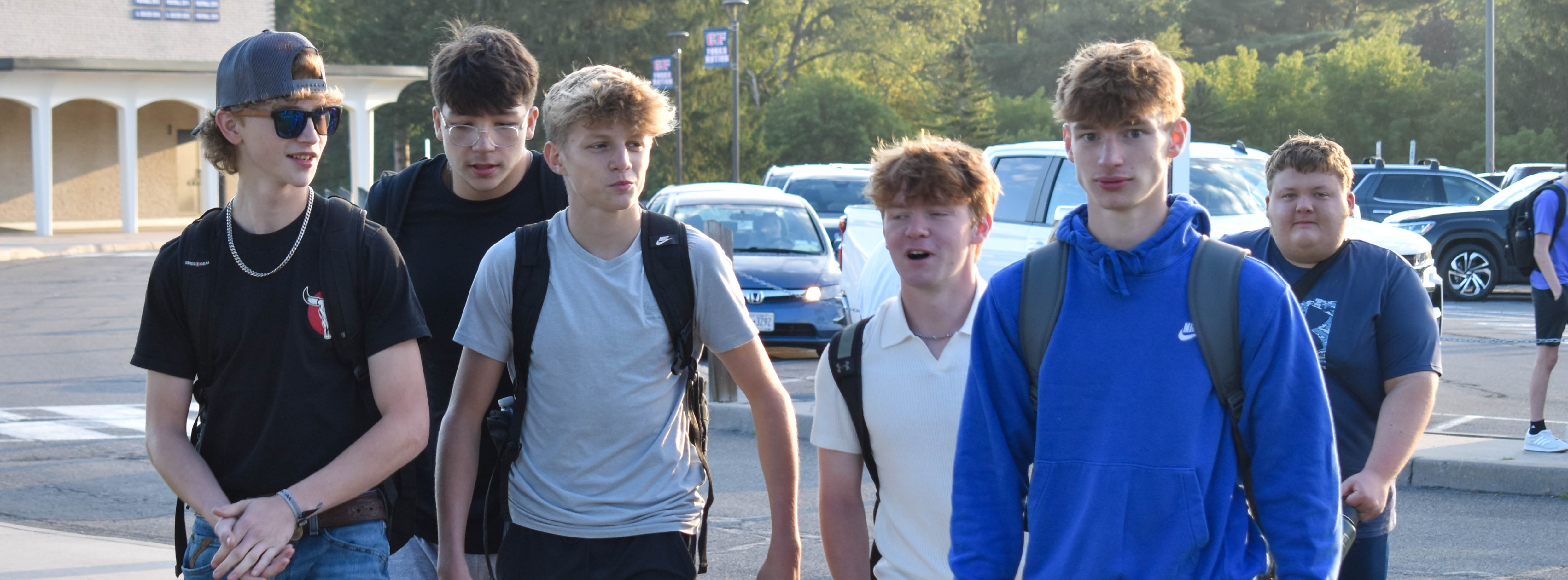 students on first day of school