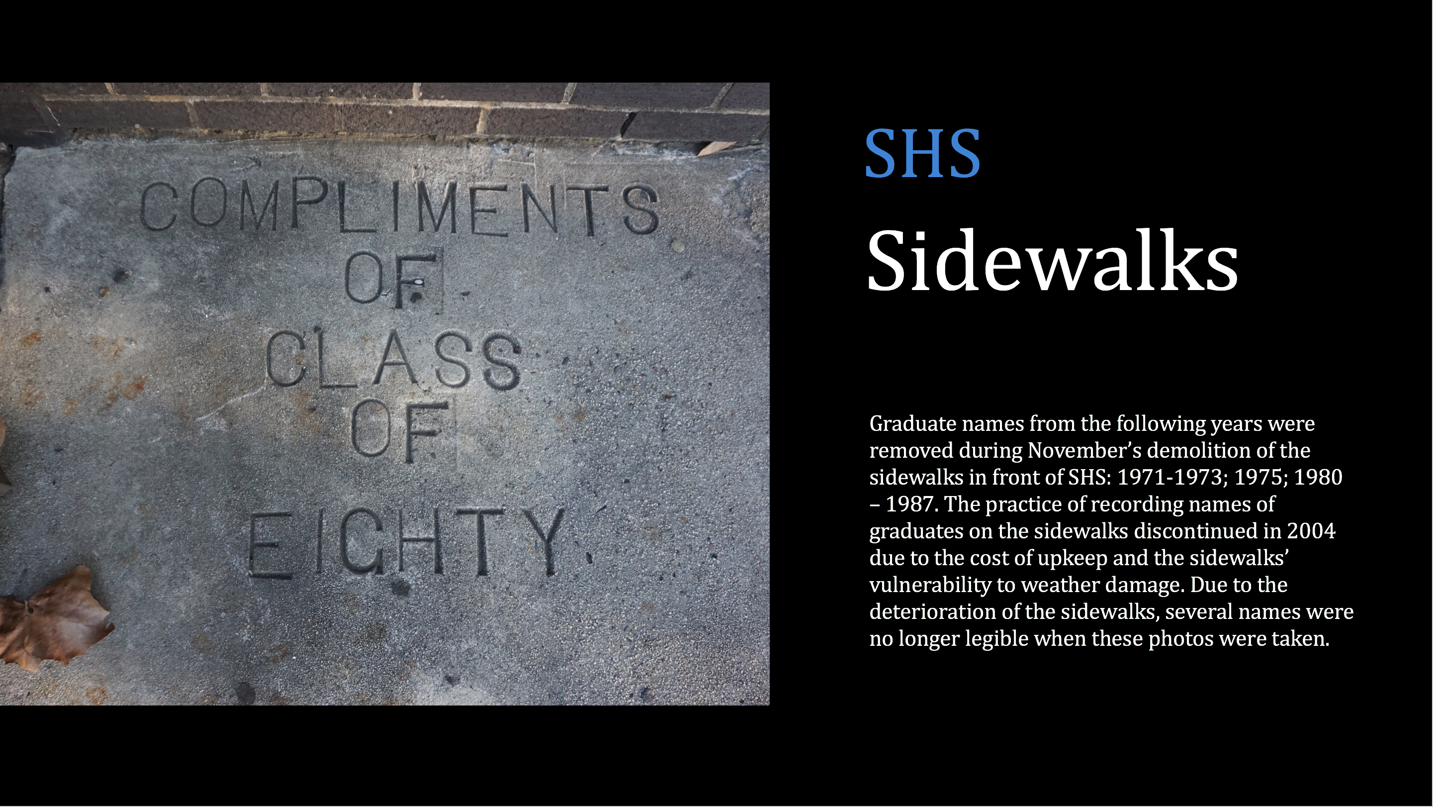 SHS Sidewalks.
