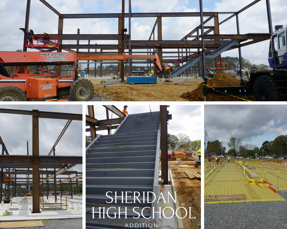 Photos of the Sheridan High School construction site.