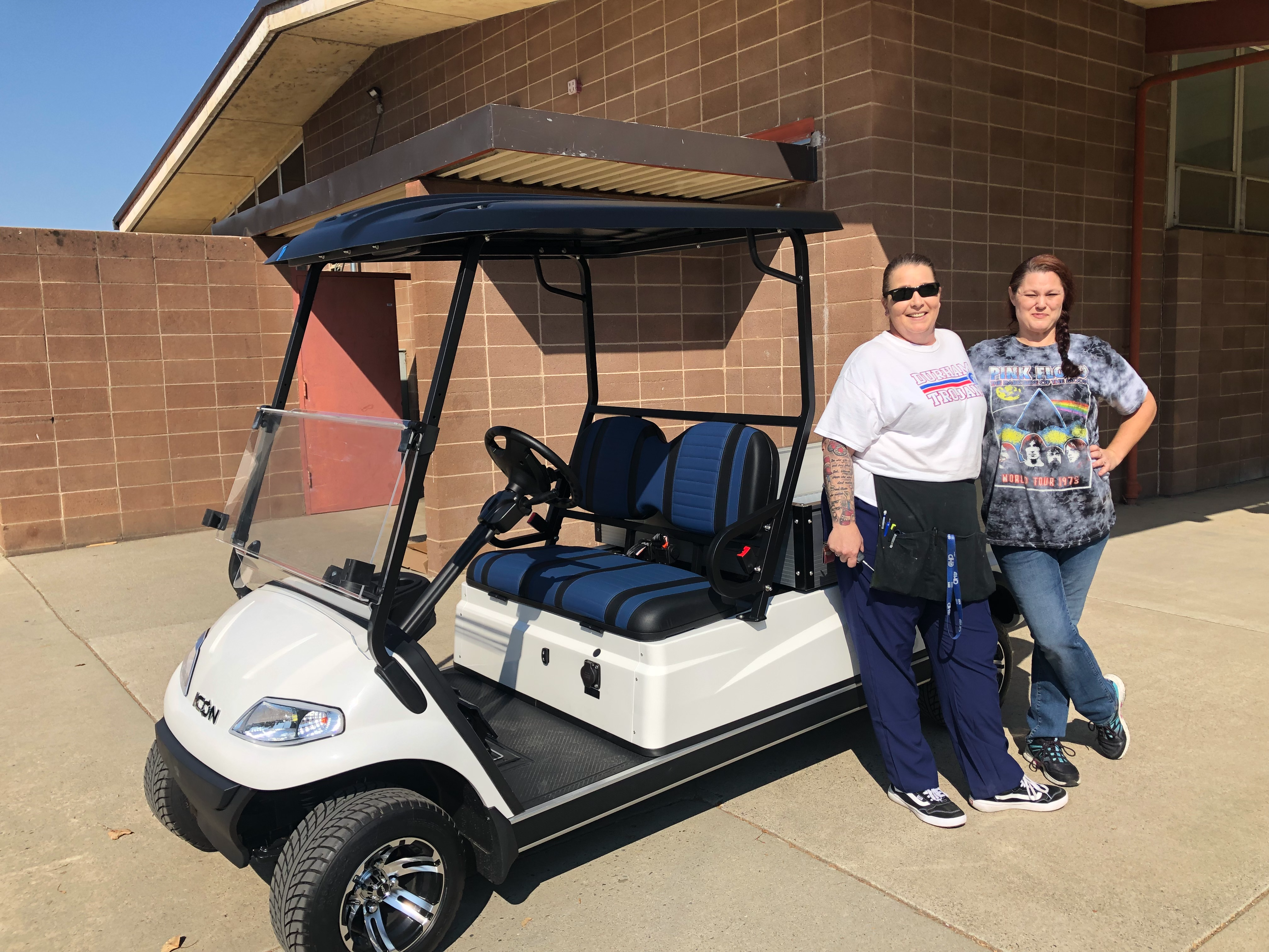 Picture of DES Dayna Gibbs and her new cart.