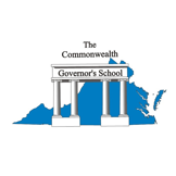 Commonwealth Governor's School Logo showing outline of the state of Virginia behind a graphic showing white stone pillars.