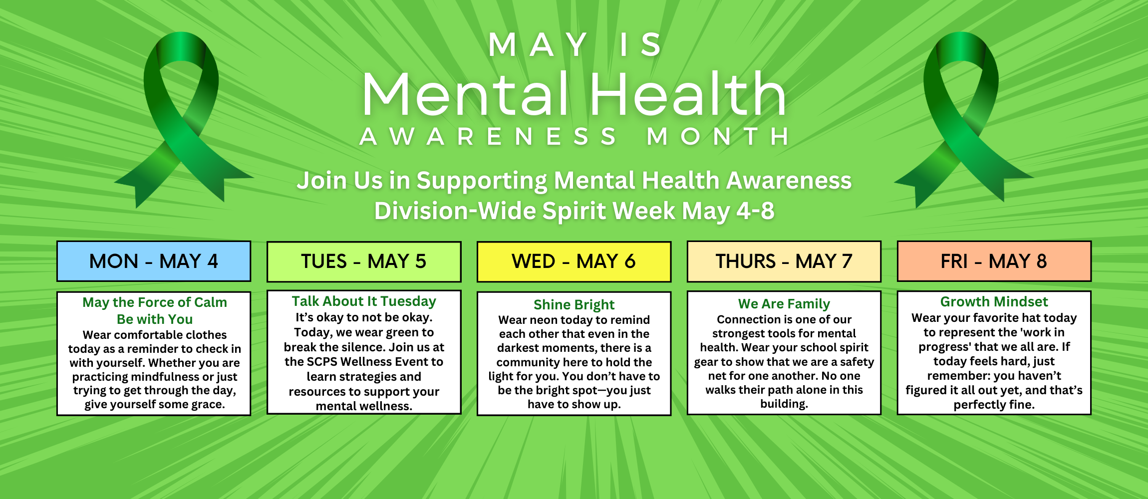 2026 Mental Health Awareness Spirit Week_Banner