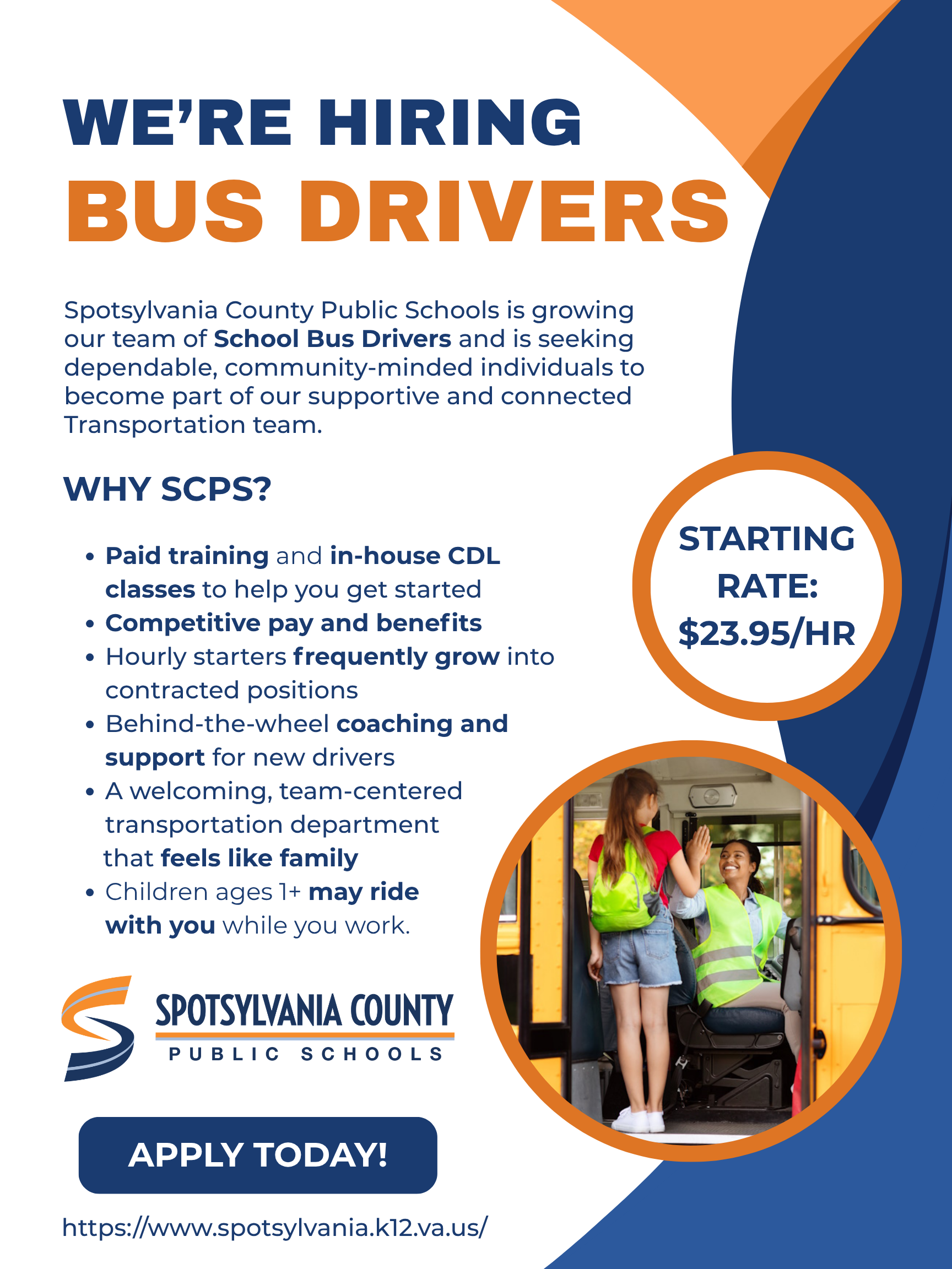 Now Hiring School Bus Drivers!