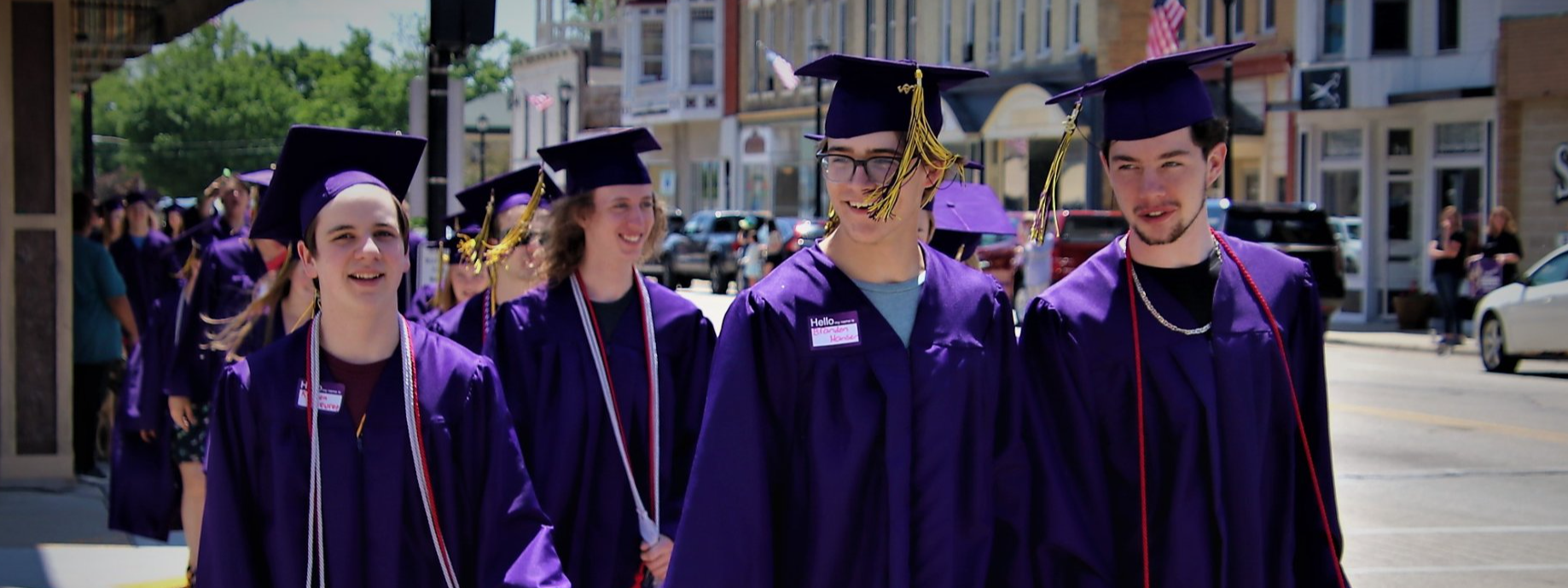 EAHS graduates walking downtown Elkhorn