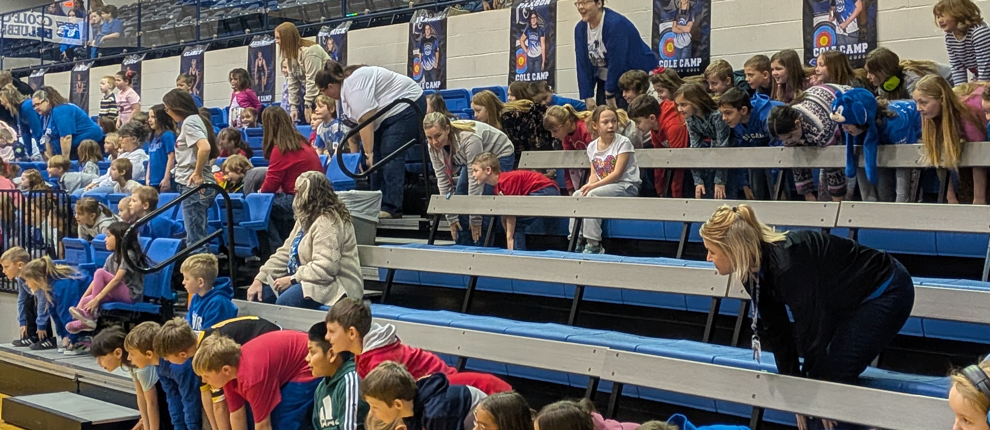 Students participating in assembly