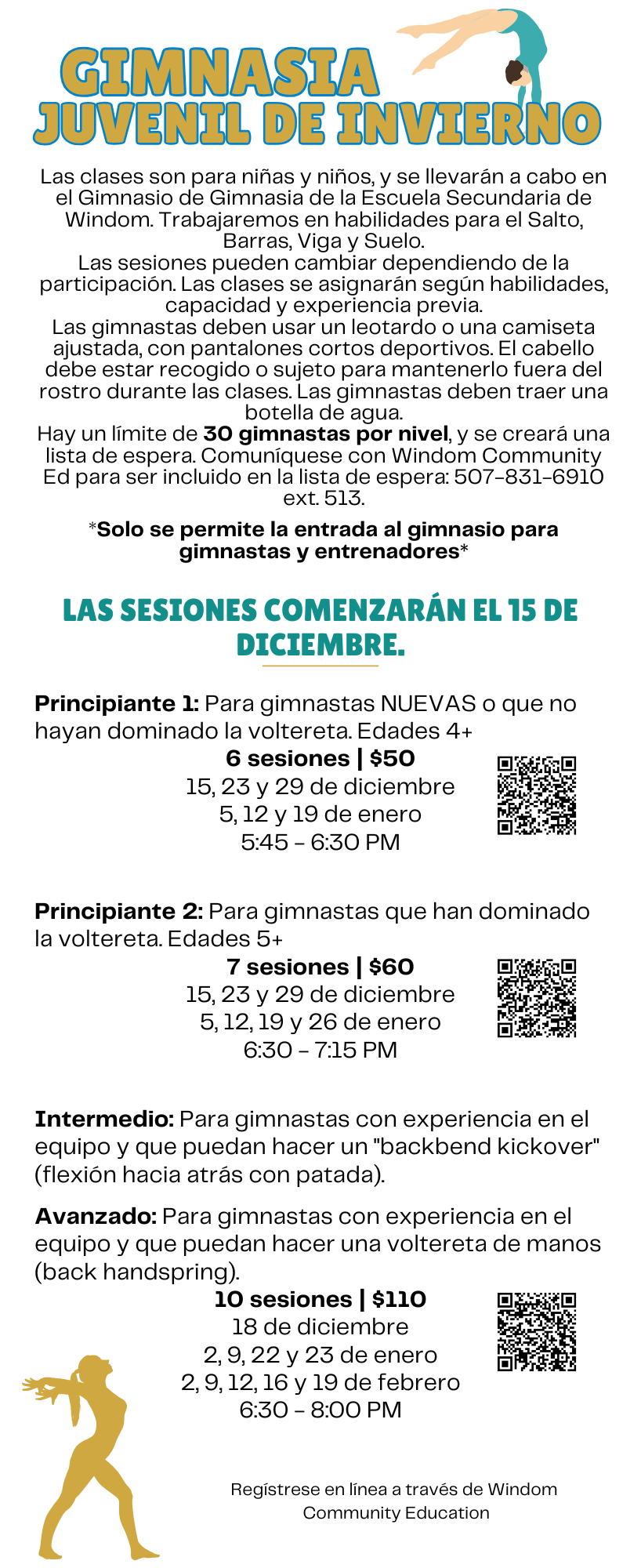 winter gymnastics spanish